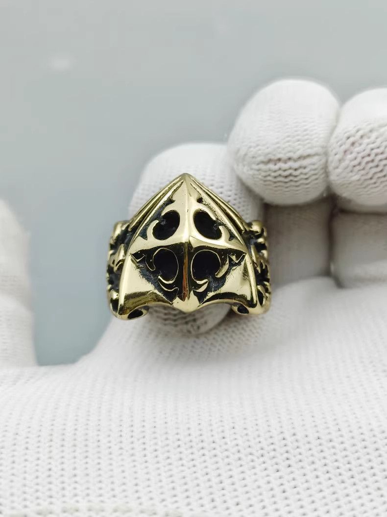 Vintage Chrome Shield Cross Gold Ring Vintage Rings🔥🔥🔥 Size ONE SIZE - 1 Thumbnail