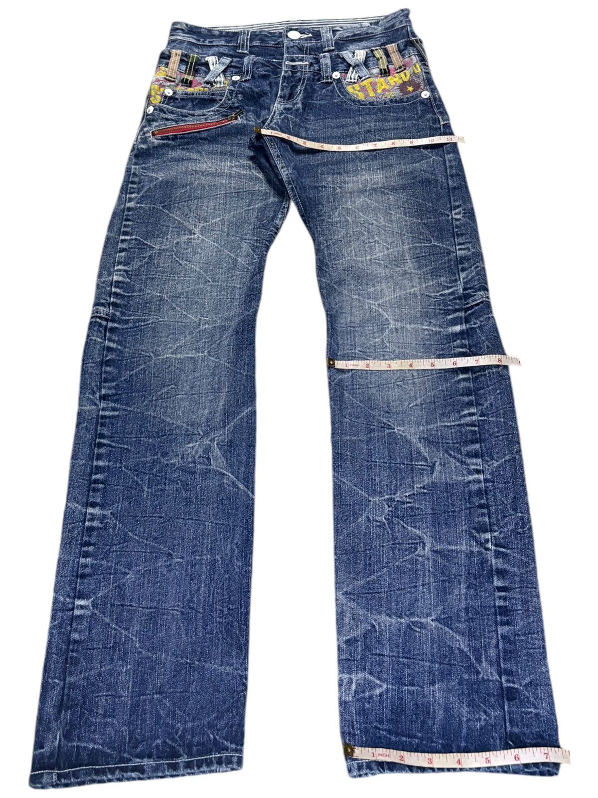Japanese Brand Vintage Japanese Double Focus Double Waist Printed Jeans Size US 30 / EU 46 - 14 Thumbnail