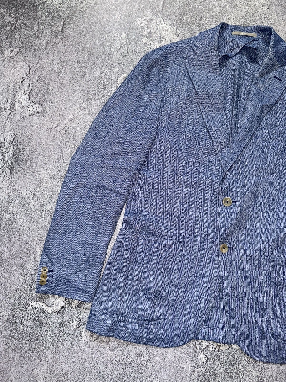 Paoloni Paoloni size50 linen buttonup blazer sport coat jacket light Size 50R - 9 Thumbnail
