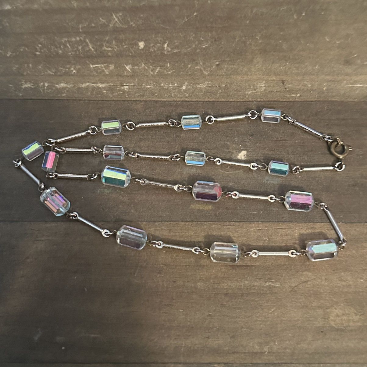Vintage Vintage aurora borealis beads and gold bar link necklace Size ONE SIZE - 2 Thumbnail