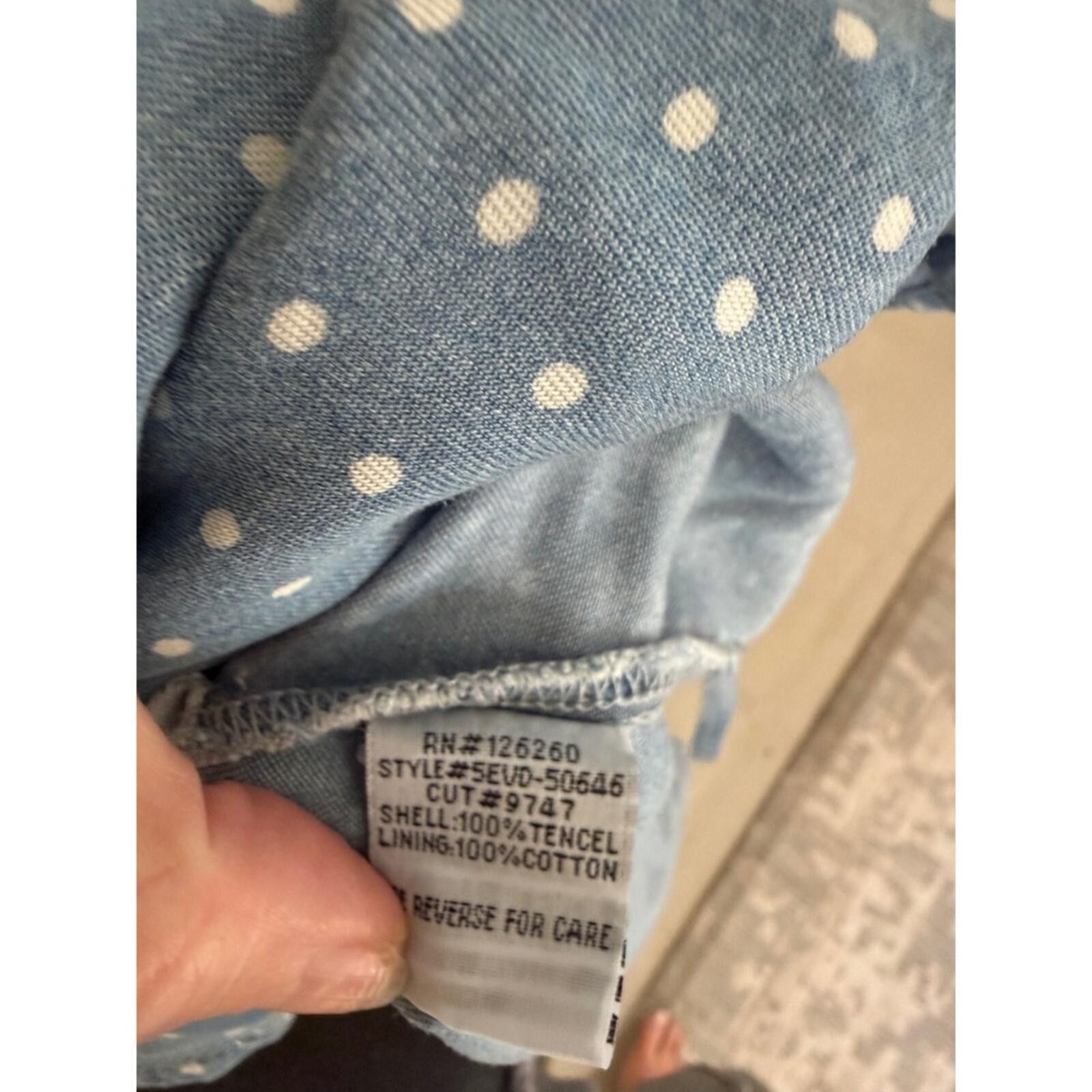 Other Velvet Heart Blue Polka Dot Tencel Ruffle Midi Dress Small Size S / US 4 / IT 40 - 7 Thumbnail