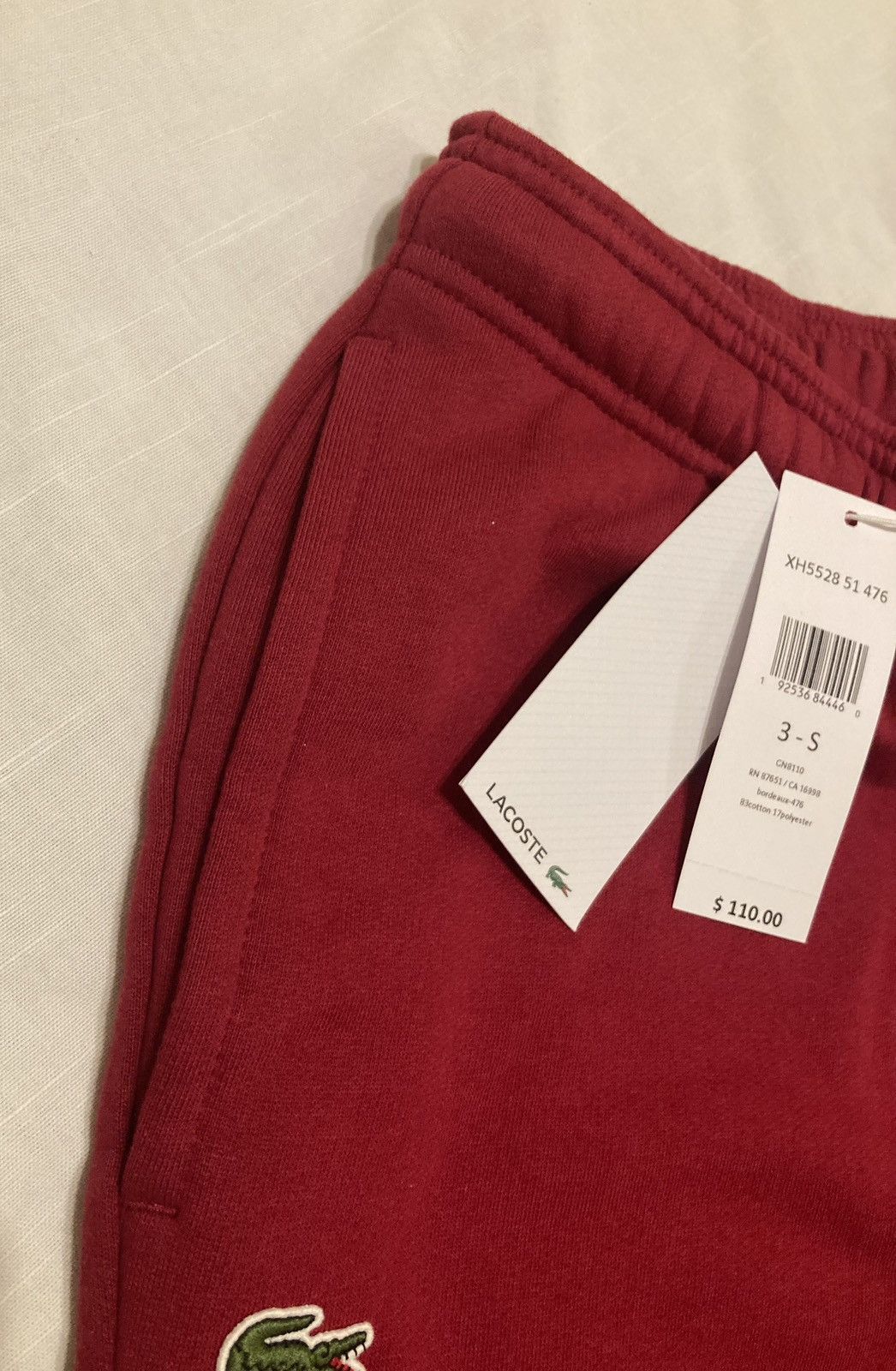 Lacoste Lacoste Men's Small Maroon red Cotton Blend Tapered pants Size US 28 / EU 44 - 10 Thumbnail