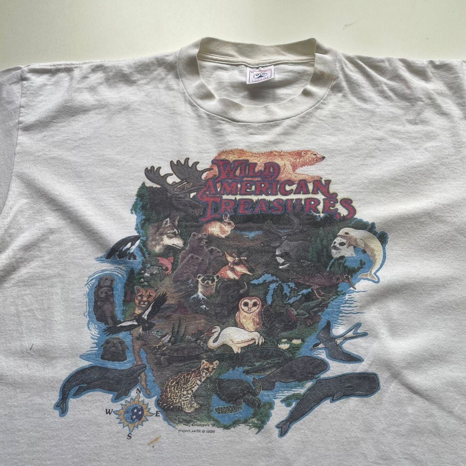 Delta Vintage 90s Wildlife Animal Art T Shirt XL Made In USA Rare Size US XL / EU 56 / 4 - 2 Thumbnail