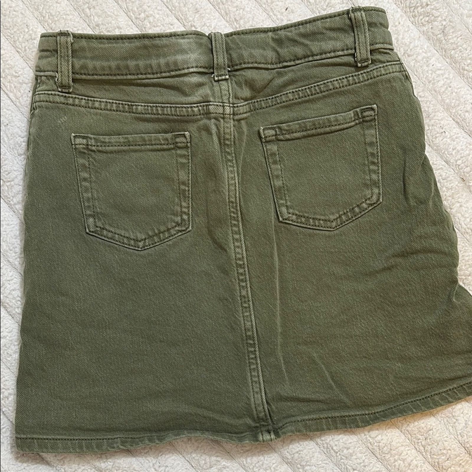 The Unbranded Brand Olive Green Juniors Skirt Size L 10/12 Size 26" / US 2 / IT 38 - 2 Thumbnail
