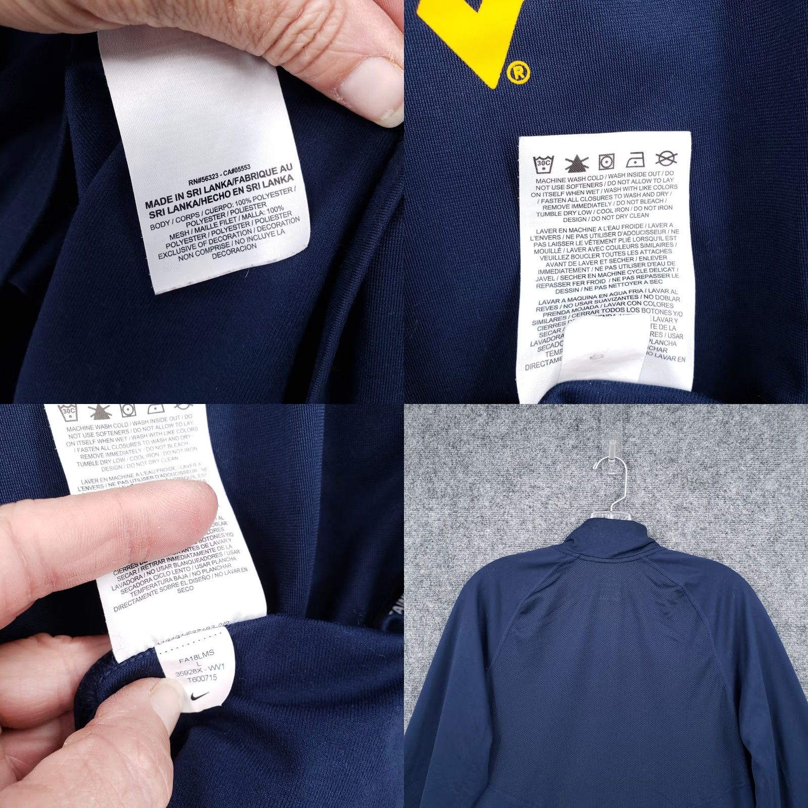 Nike Nike Dri-Fit Jacket Mens L Blue West Virginia Mountaineers 1/4 Zip Long Sleeve Size US L / EU 52-54 / 3 - 8 Thumbnail