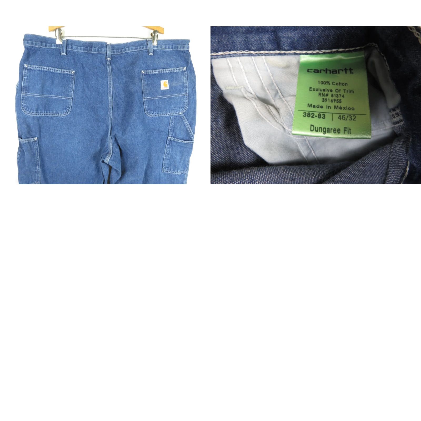 Carhartt VINTAGE Carhartt Jeans - 46x32 Dungaree Regular Denim Blue Mens Cargo Carpenter Work Pants Relaxed Fit Used Jeans Size US 30 / EU 46 - 8 Thumbnail
