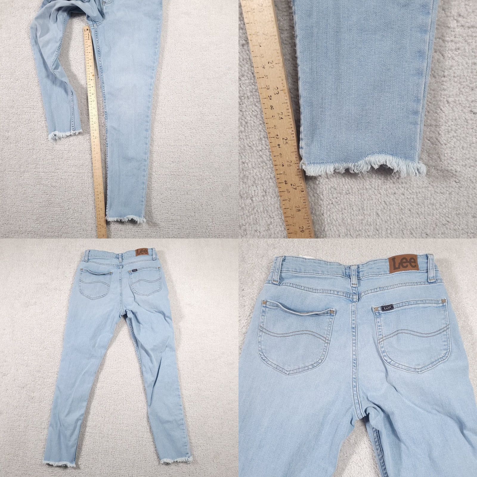Lee Lee Jeans Women's 8 M Light Wash Stretch Mid Rise Denim Capri Crop 26.5" Raw Hem Jeans Size 30" / US 8 / IT 44 - 9 Thumbnail