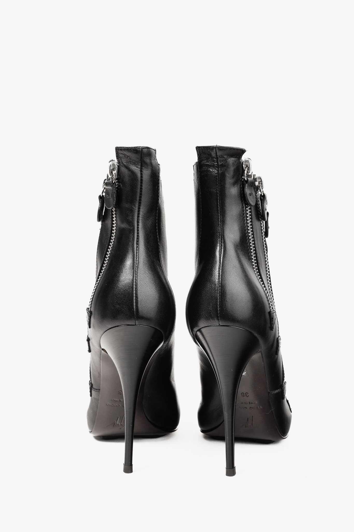 Giuseppe Zanotti Giuseppe Zanotti Black Round-Toe Multi-Zip Booties Size US 7.5 / IT 37.5 - 3 Thumbnail