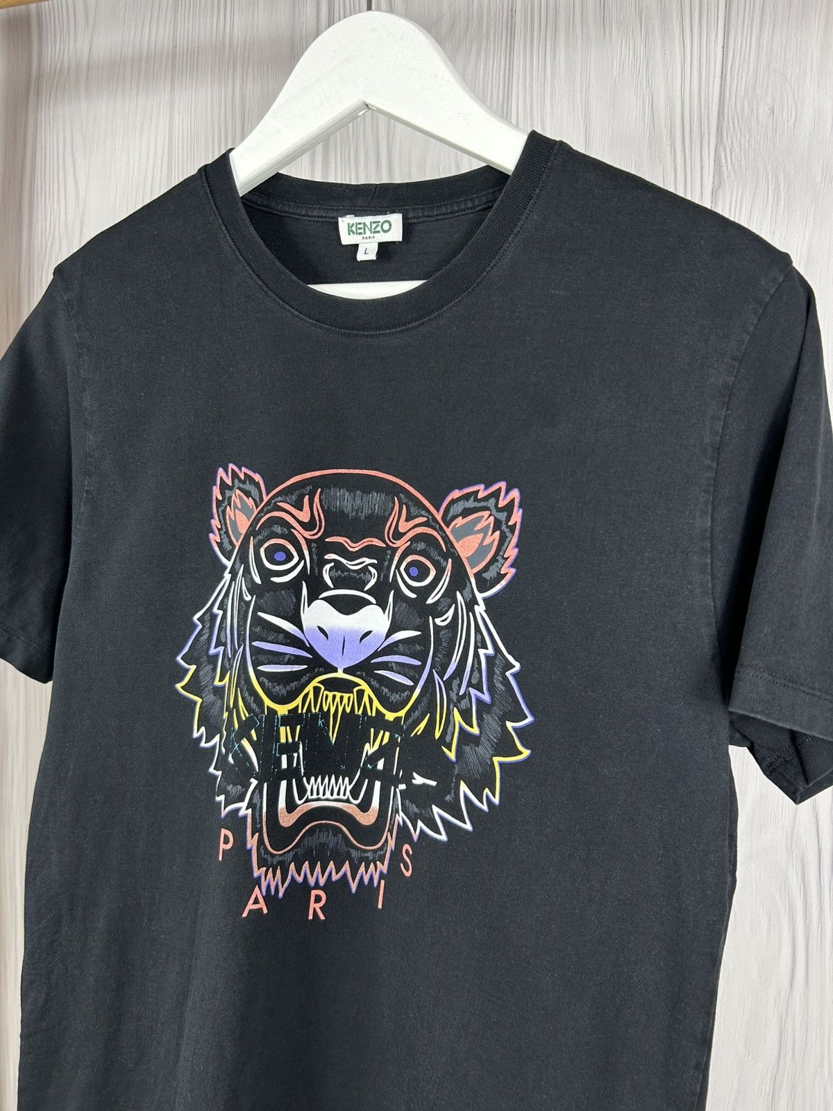 Kenzo Kenzo Paris Big Logo Tiger T-Shirt Size L Black Size US L / EU 52-54 / 3 - 3 Thumbnail