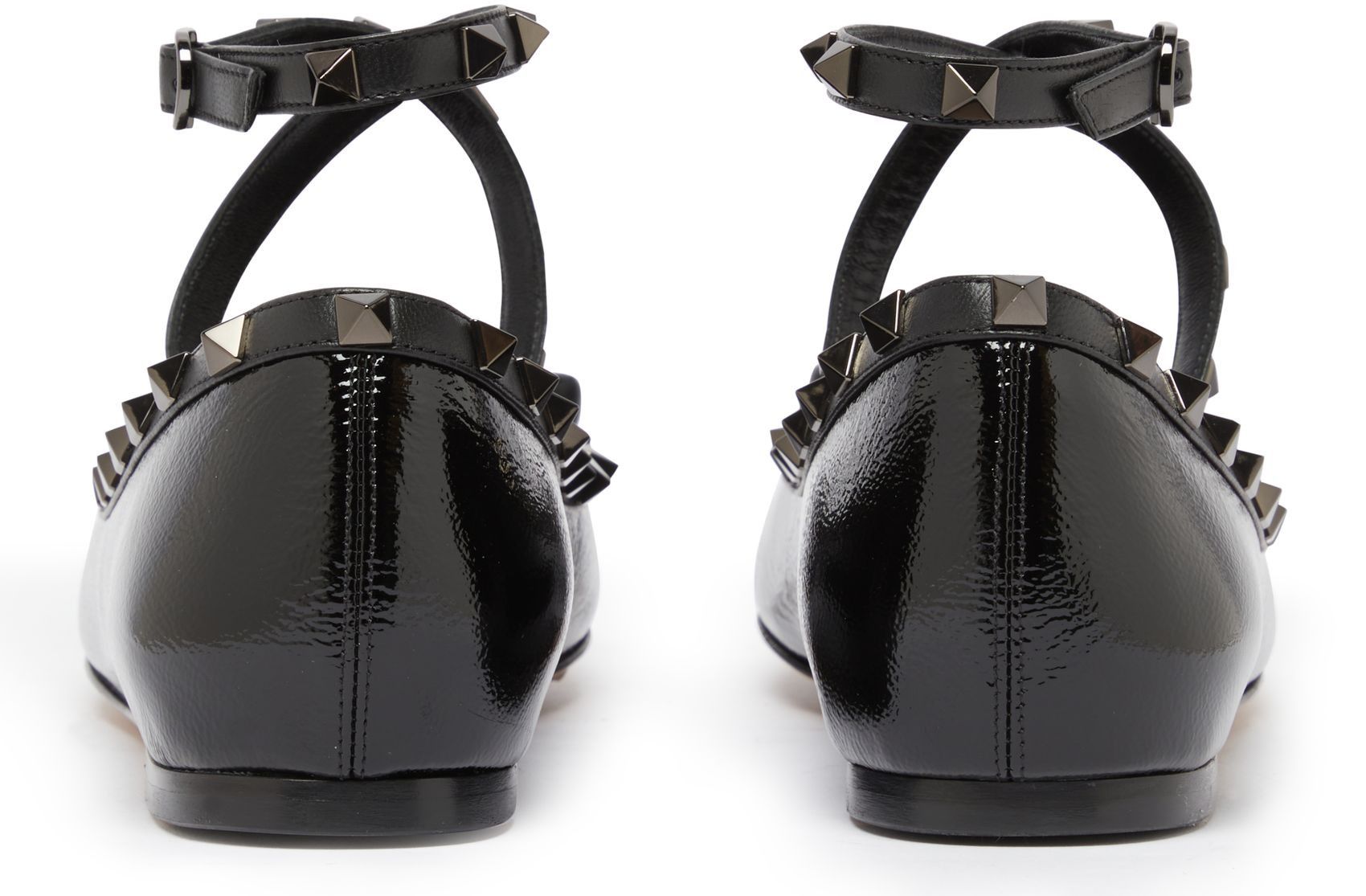 Valentino o1s22i1n0924 Silk Rockstud Ballet Flats in Black Size US 8 / IT 38 - 4 Thumbnail