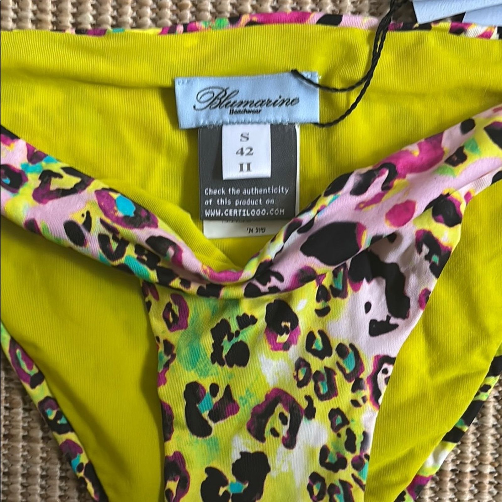 Blumarine NWT Blumarine Vibrant Leopard Print Bikini with Fringe Sz S Size ONE SIZE - 3 Thumbnail