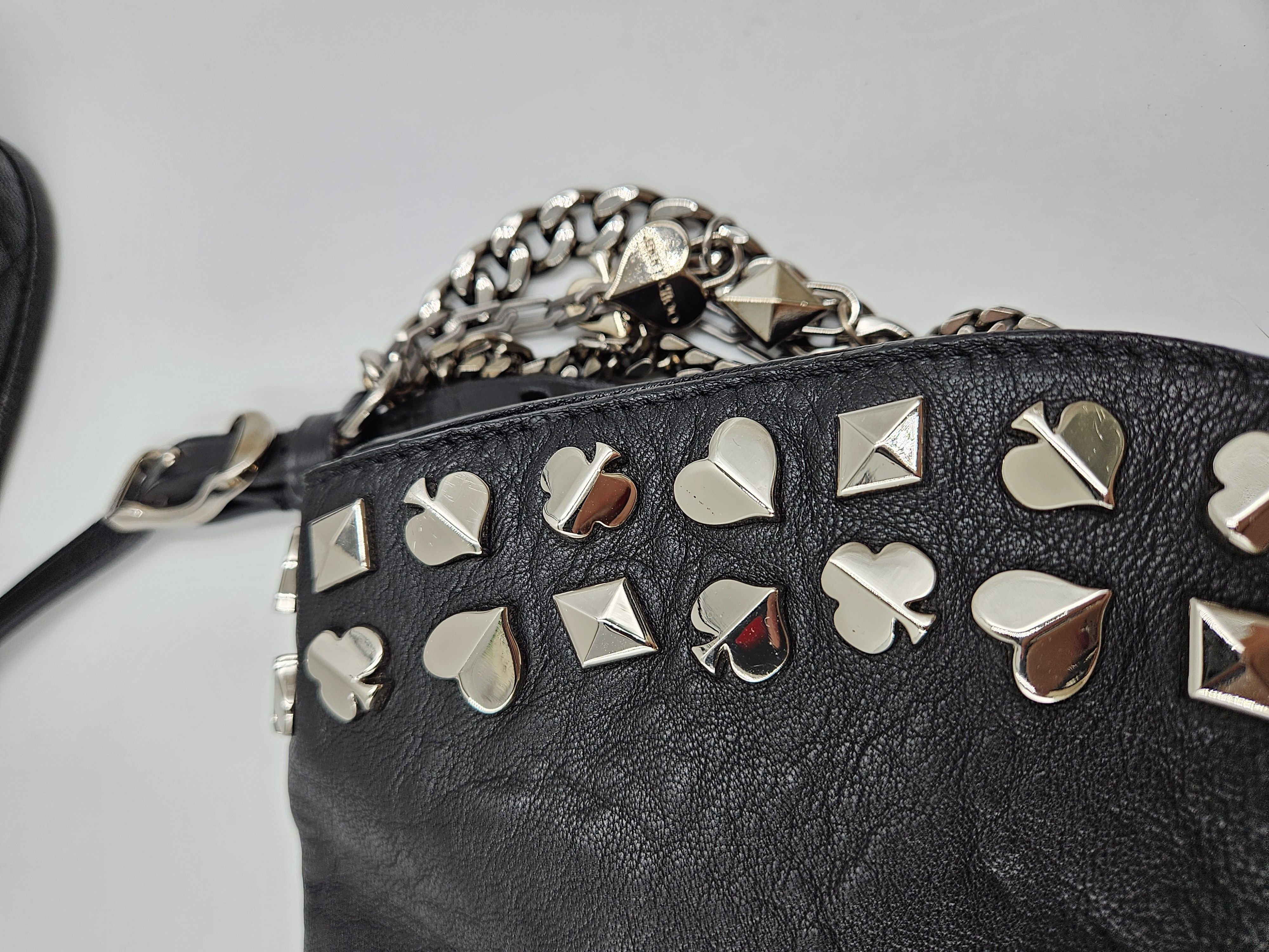 Jimmy Choo Black Leather Studded Card Suit Crossbody Bag Size ONE SIZE - 2 Thumbnail