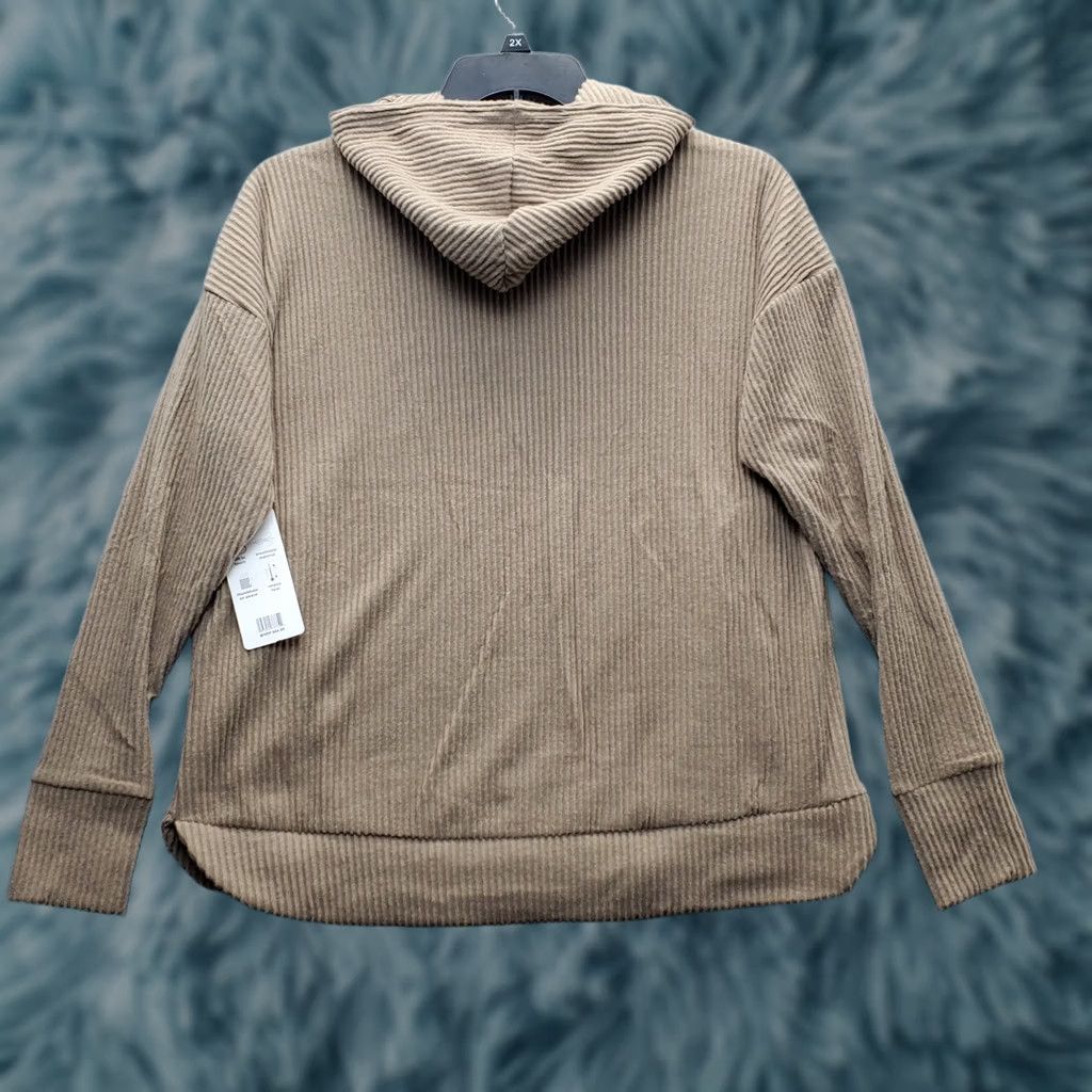 Jones New York Jones New York Sport Hoodie Womens M Brown 1/4 Zip Thumb Hole Hooded Raglan Sleeve Pullover NWT Size M / US 6-8 / IT 42-44 - 1 Thumbnail