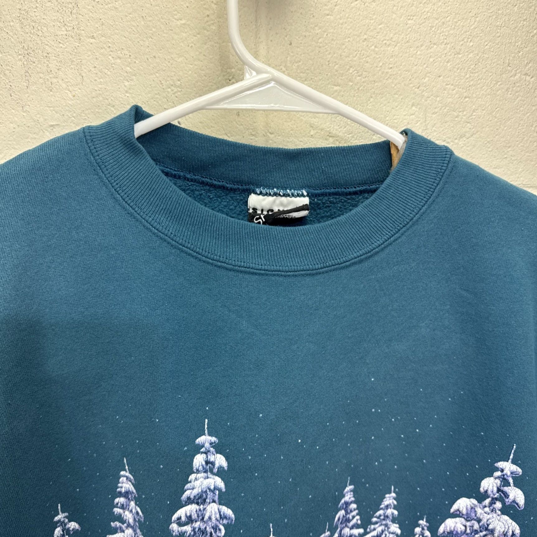 Altea VINTAGE Signal Sport All Over Print Snow Forest Nature Sweatshirt XL Teal Blue Size US XL / EU 56 / 4 - 5 Thumbnail