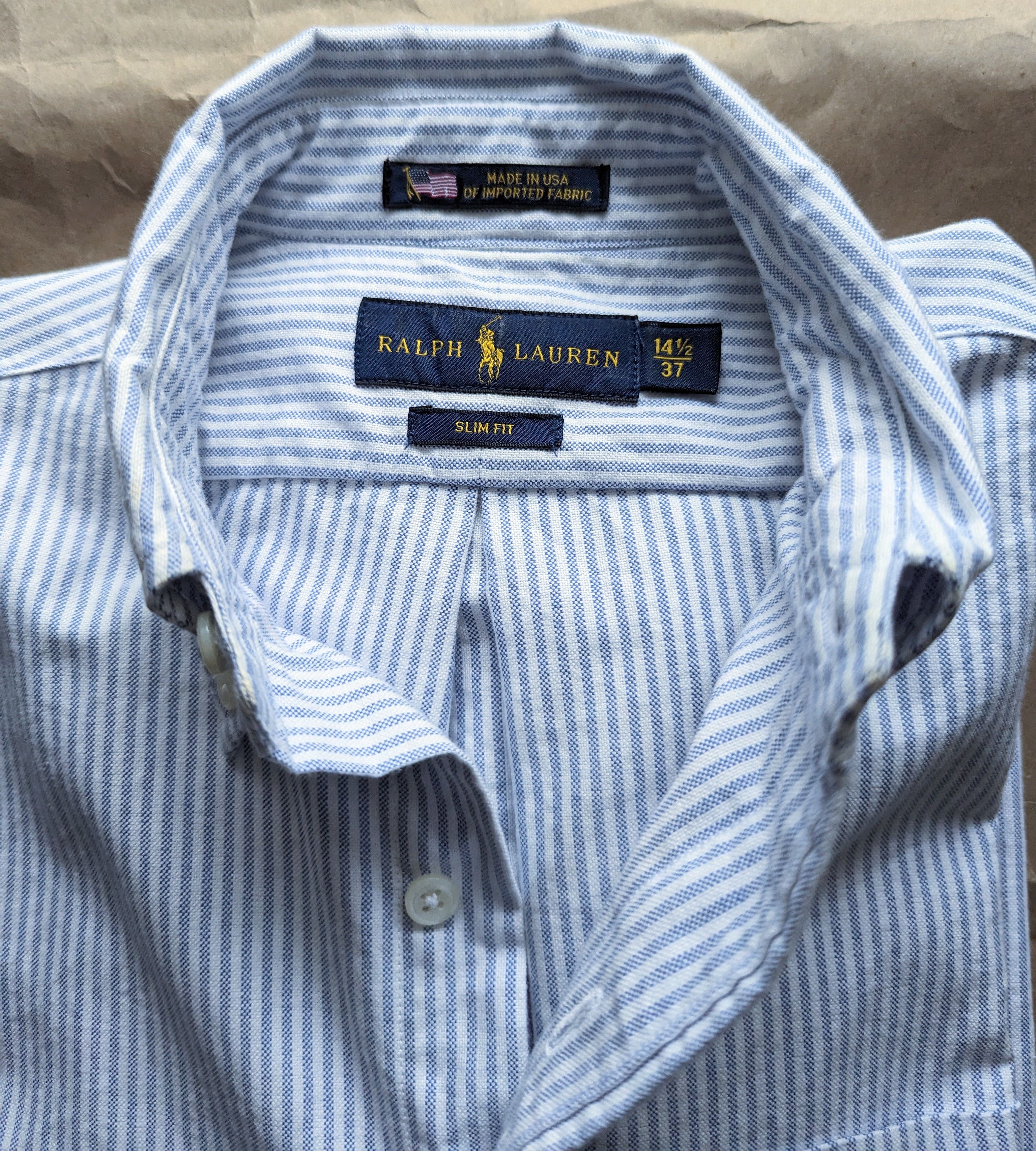 Ralph Lauren Made in USA Rare! Blue University Stripe Oxford Shirt Size US S / EU 44-46 / 1 - 6 Thumbnail