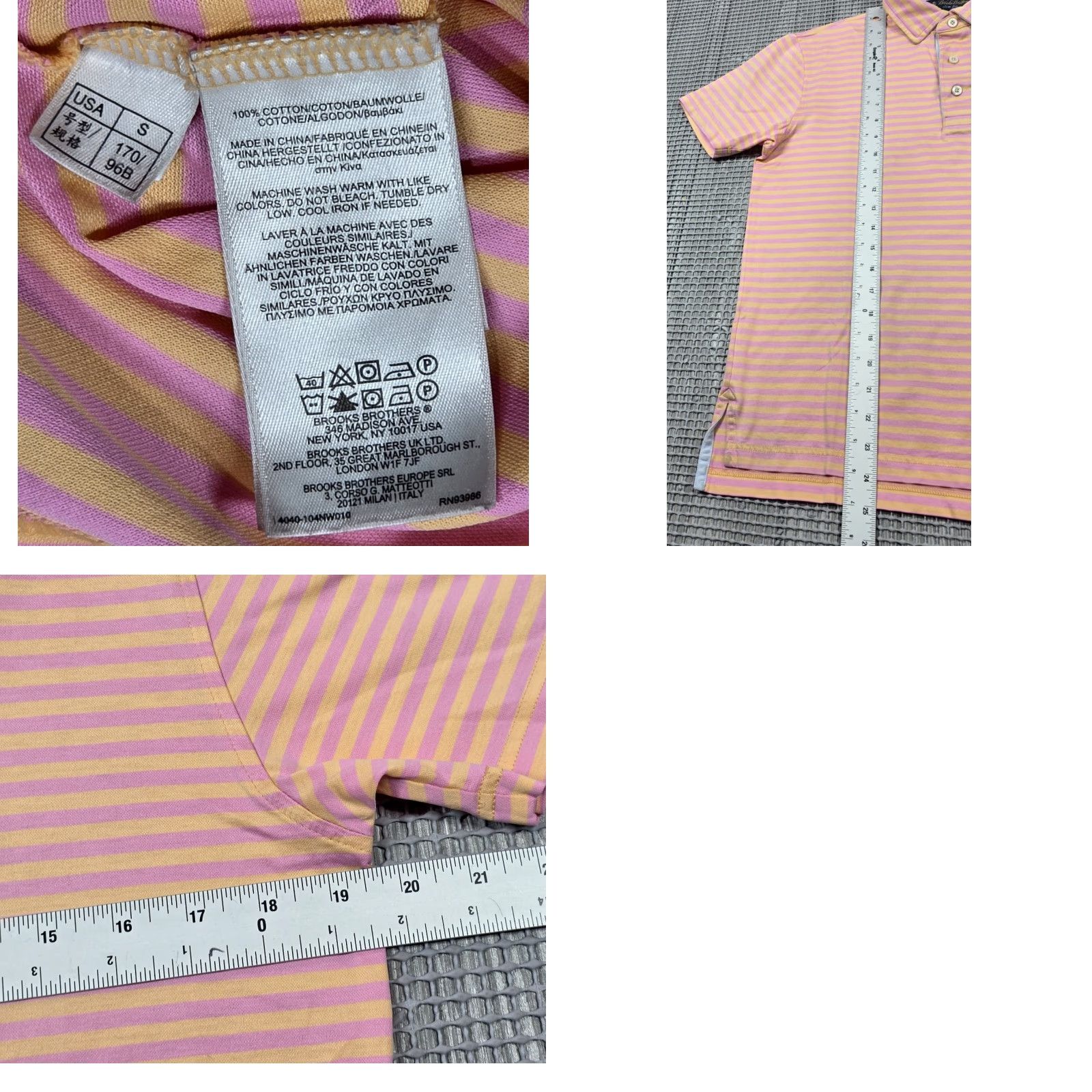 Brooks Brothers Brooks Brothers Polo Short Sleeve Pink Orange Stripe Slim Fit Cotton Men Sz S Size US S / EU 44-46 / 1 - 8 Thumbnail