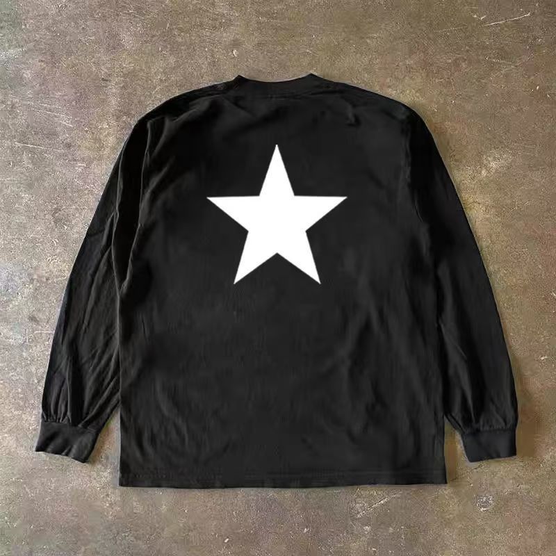 Japanese Brand Black casual retro star print long-sleeved t-shirt Size US M / EU 48-50 / 2 - 1 Thumbnail