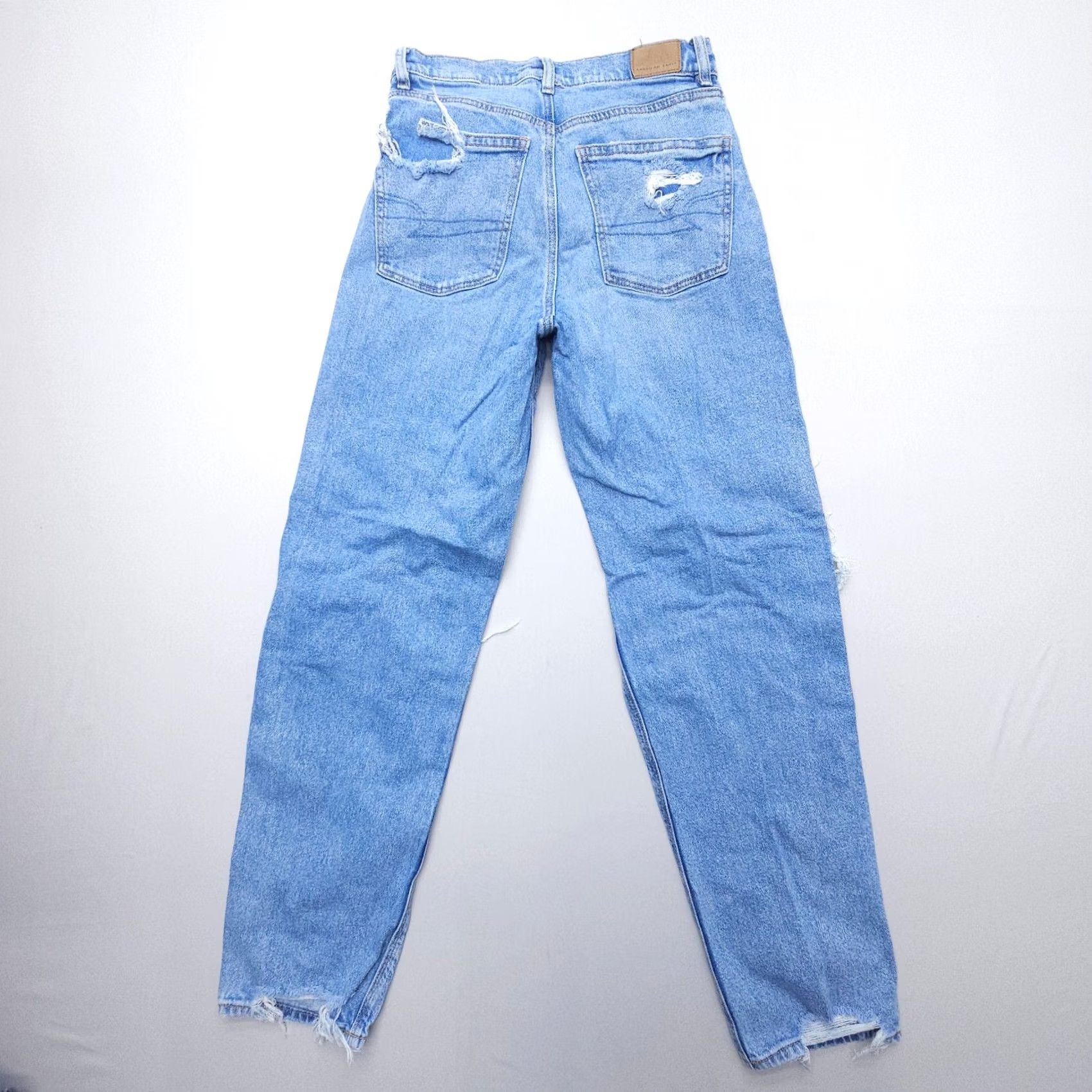 American Eagle Outfitters American Eagle Outfitters Jeans Straight 2 Distressed Denim Rise High Boyfriend Relaxed 27 In 31 In Blue Womens Size 26" / US 2 / IT 38 - 2 Thumbnail