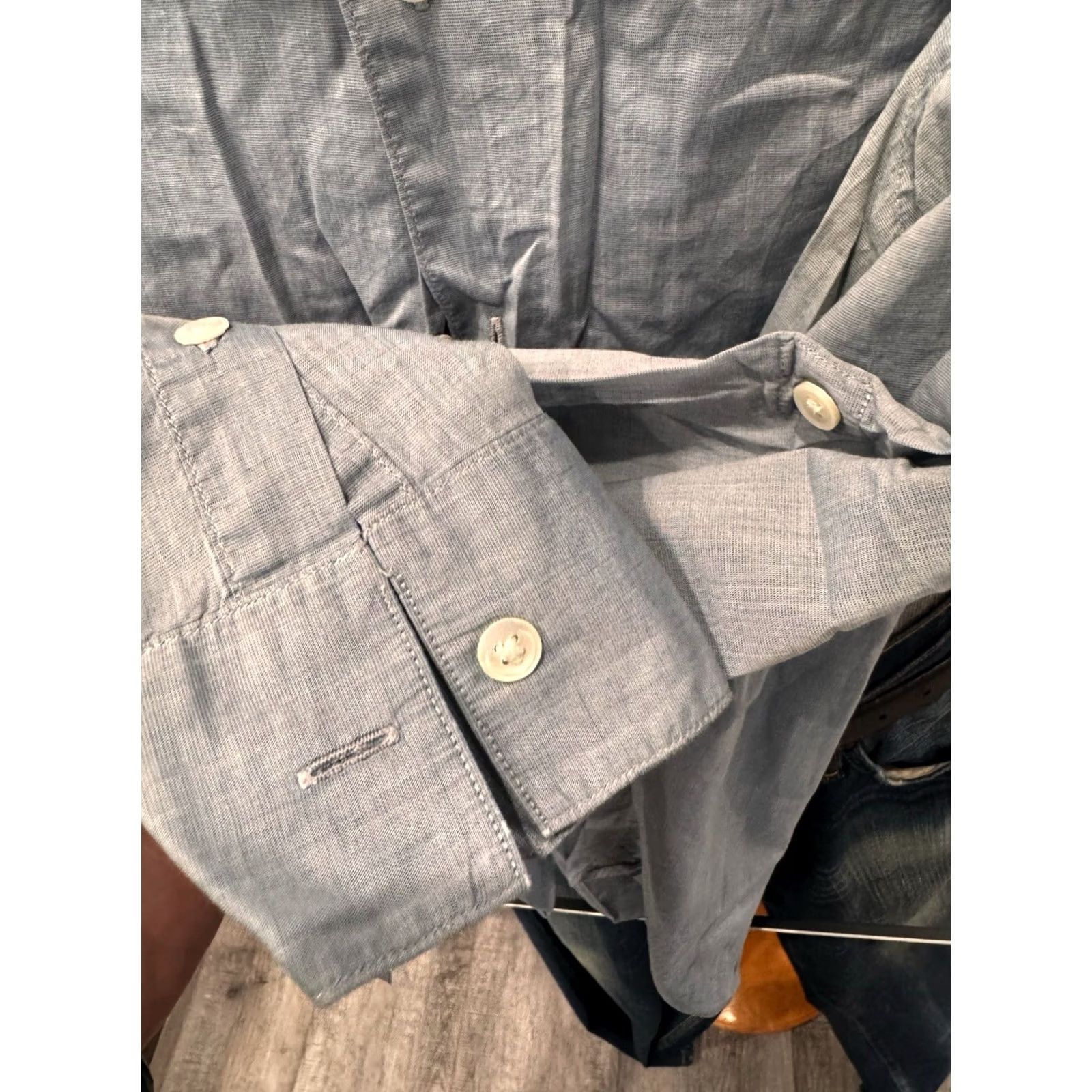 John Varvatos JOhn Varvatos Grayish Blue LONG SLEEVE SHIRT Large L Mens XS? Size US L / EU 52-54 / 3 - 7 Thumbnail