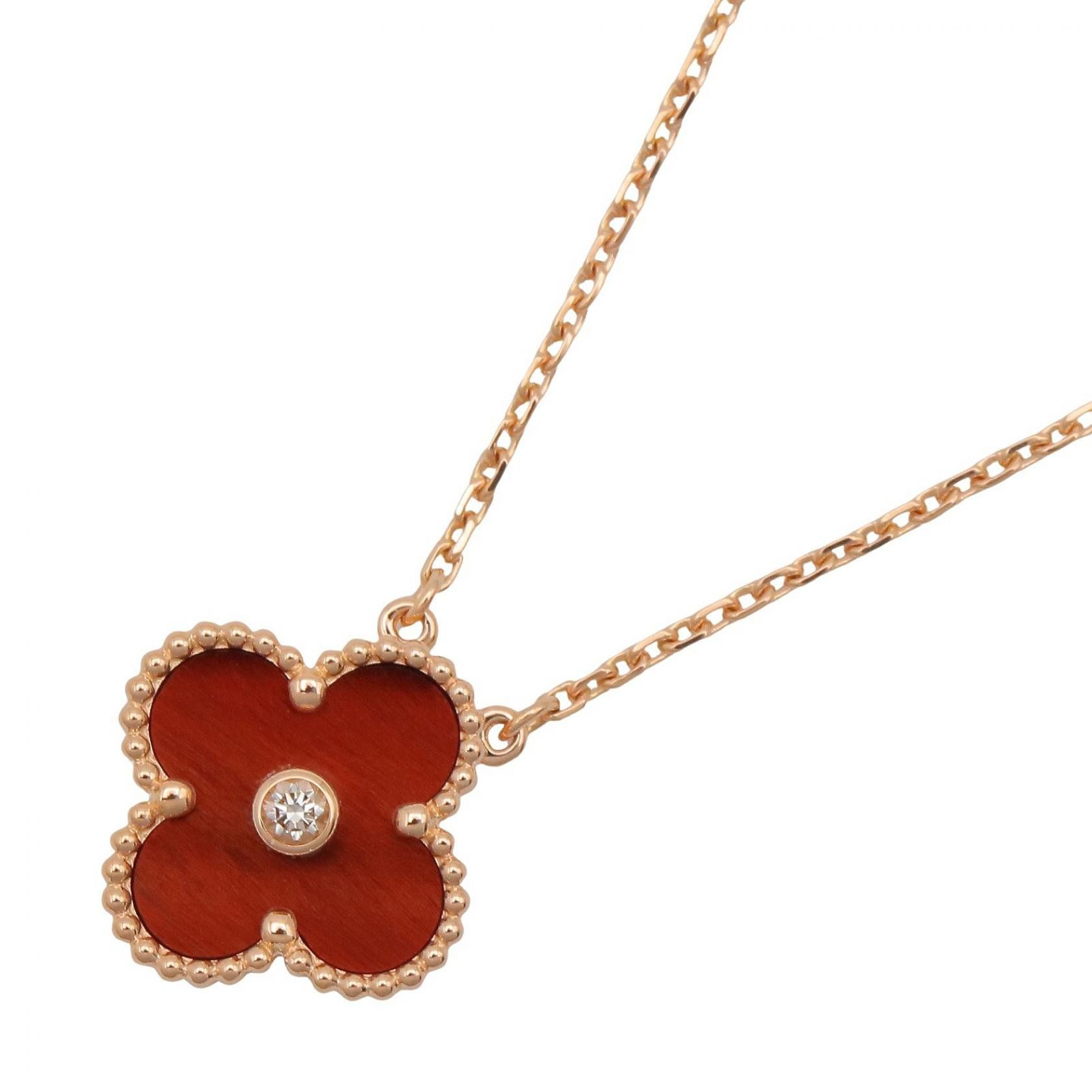 Van Cleef & Arpels Van Cleef & Arpels Van Cleef & Arpels Vintage Alhambra Au750 Diamond Tiger Eye Necklace Precious Metal Necklace DUTY FREE for USA Size ONE SIZE - 1 Thumbnail