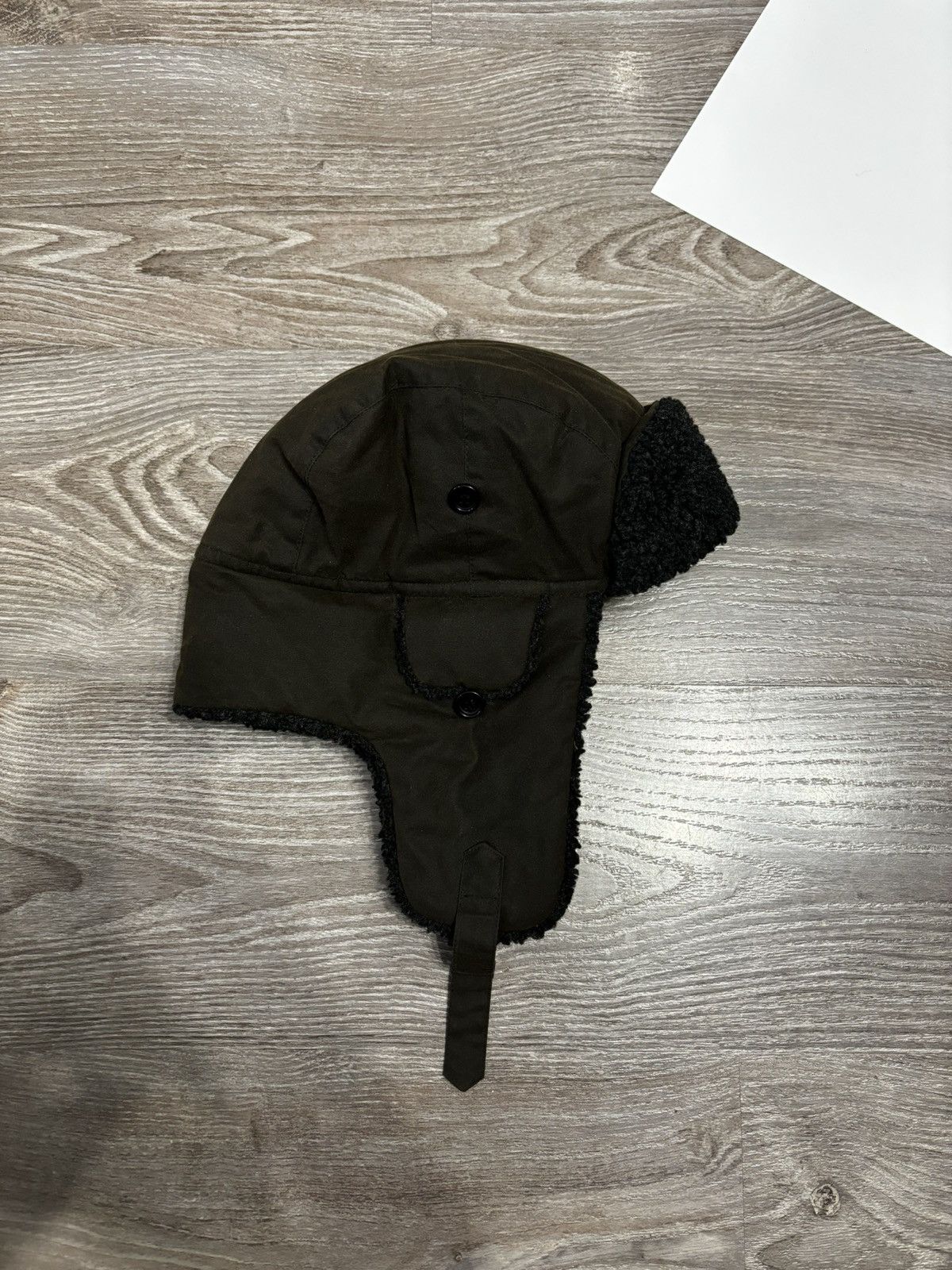 Barbour × Vintage Barbour Wax Cotton Trapper Hat Size ONE SIZE - 2 Thumbnail