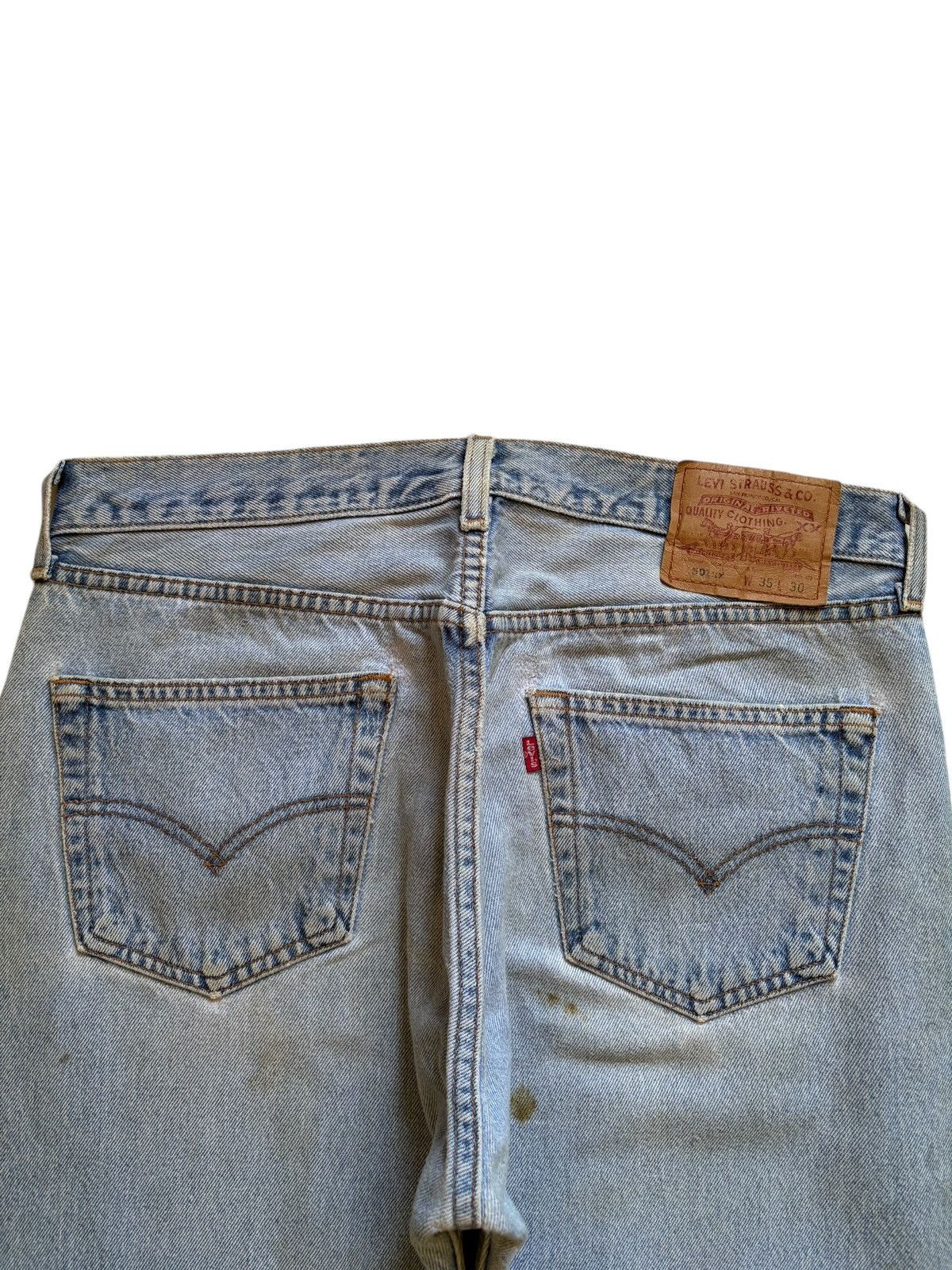 Levi's × Levi's Vintage Clothing Vintage 90s Levis 501xx Blue Mud Wash Distressed Loose Jeans Size US 33 - 8 Thumbnail