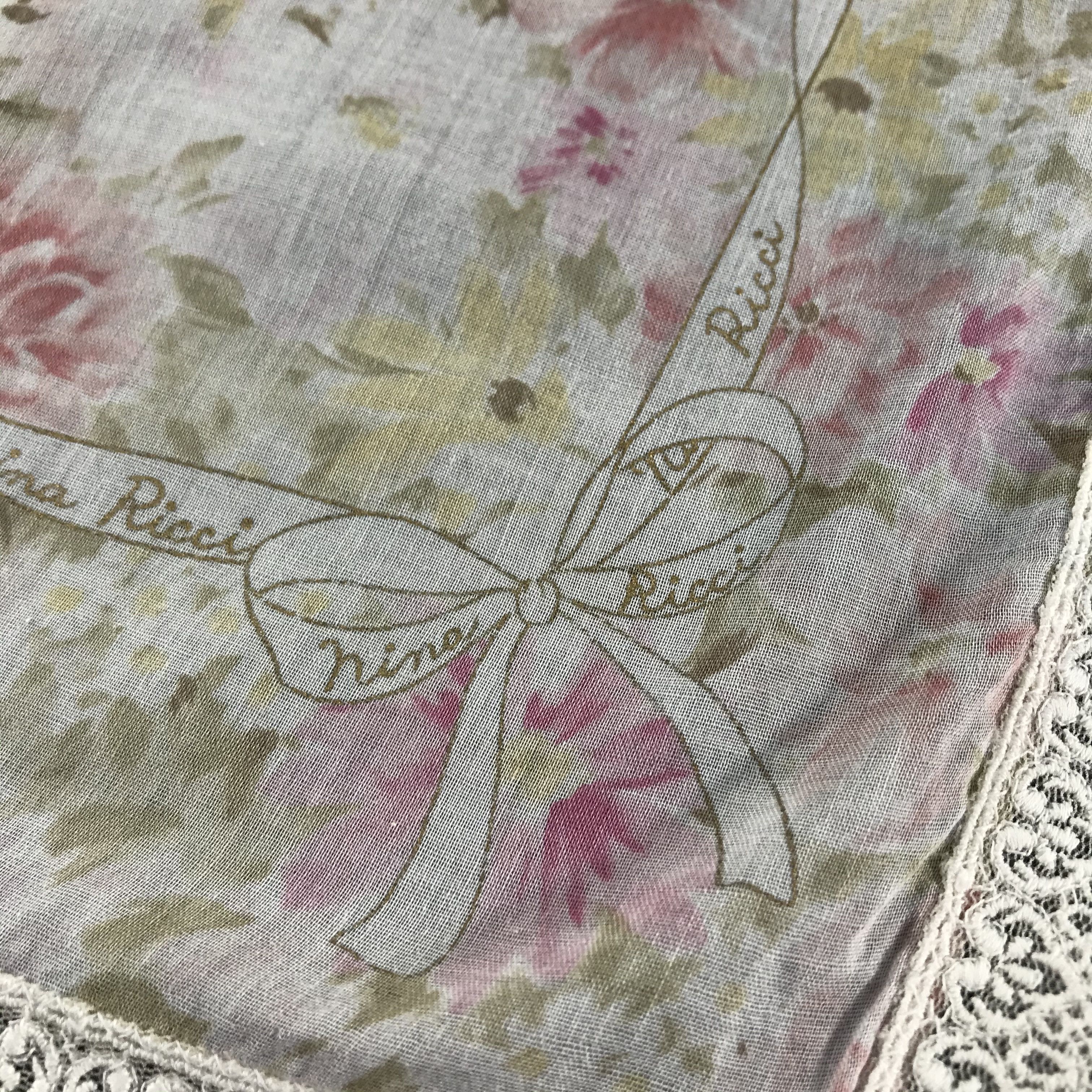 Nina Ricci Nina Ricci Floral Handkerchief Neckerchief Bandana H181 Size ONE SIZE - 4 Thumbnail