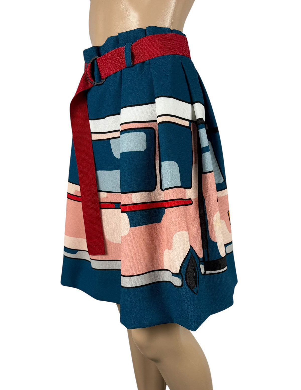 Cop Copine Cop Copine Autocar Jupe Skirt Belted Printed Polyester Size 27" / US 4 / IT 40 - 4 Thumbnail