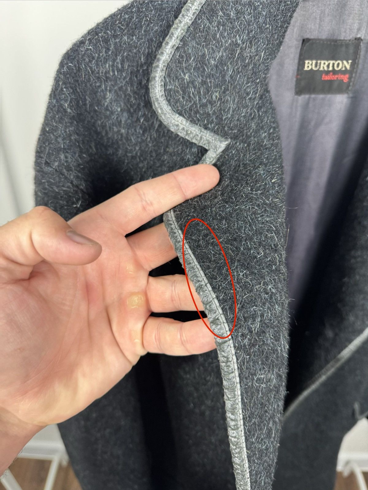 Other Vintage Burton Wool Cashmere Coat Jacket Dark Grey Womens Size XXL / US 16-18 / IT 52-54 - 8 Thumbnail