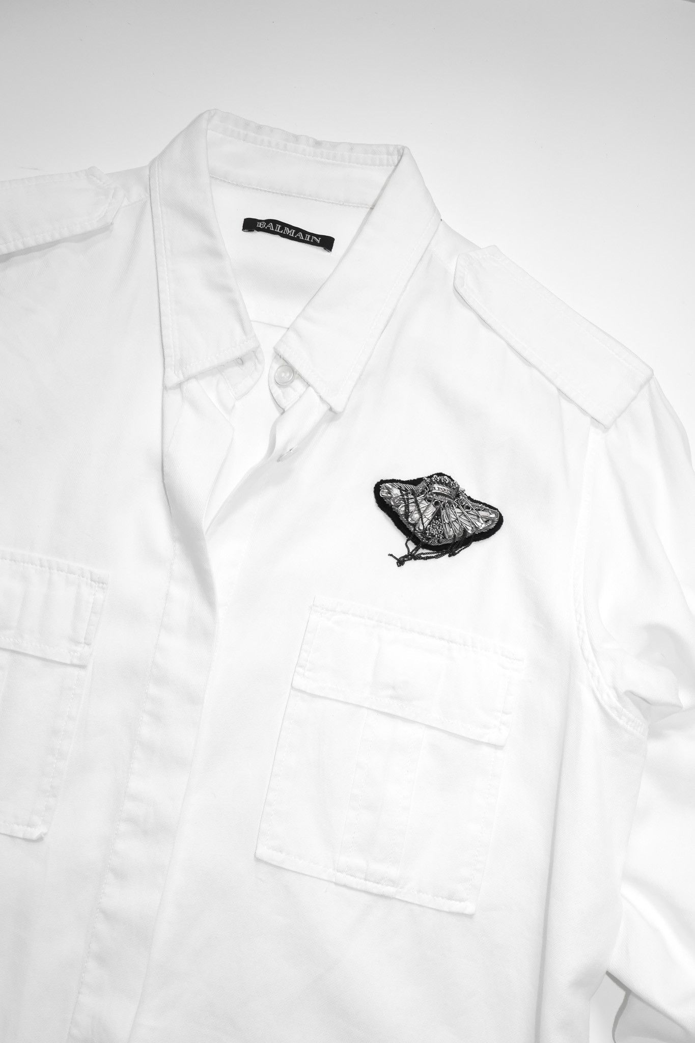 Balmain Balmain by Decarnin SS11 Military Safety Pin Shirt Size US S / EU 44-46 / 1 - 4 Thumbnail