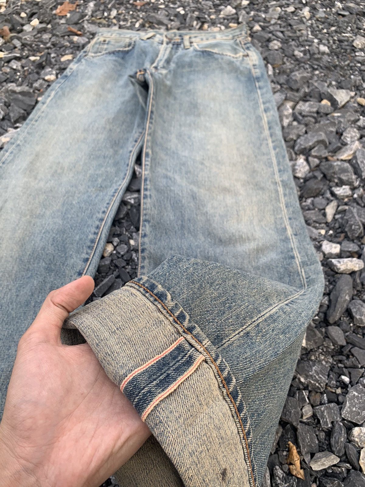 Kapital VINTAGE EDWIN 505 SELVEDGE BAGGY JAPANESE DISTRESSED DENIM Size US 29 - 5 Thumbnail