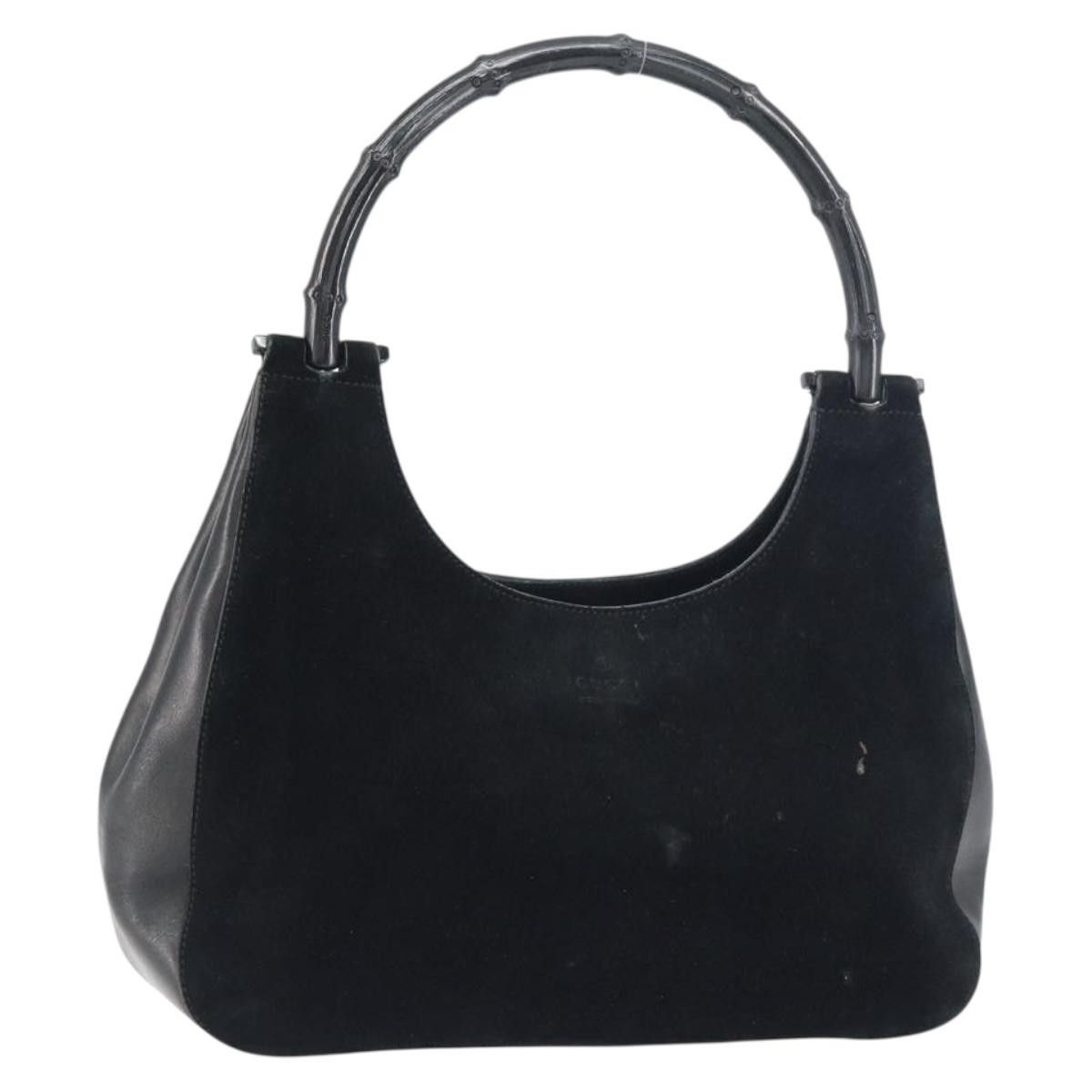 Gucci Gucci Vintage Bamboo Handle Bag Suede Size ONE SIZE - 1 Thumbnail