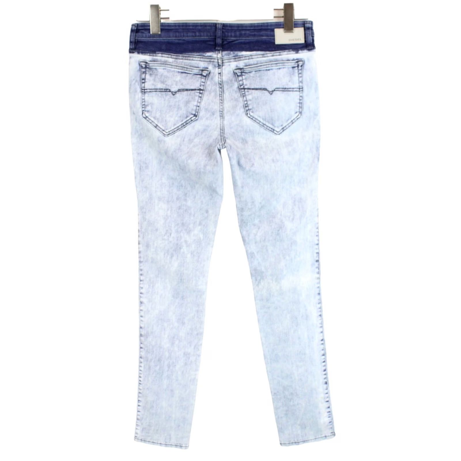 Diesel DIESEL Skinzee Super Slim-Skinny Regular Waist 0852T Jeans Women's W31/L32 Zip Jeans - Blue Slim Women's W31/L32 Zip Size 24" / US 00 / IT 34 - 2 Thumbnail