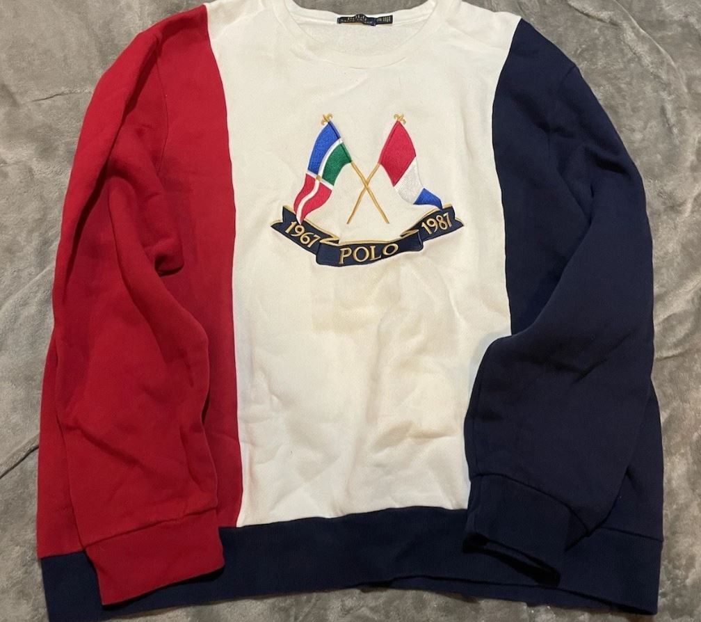 Polo Ralph Lauren Polo Ralph Lauren Tri-Color Cross Flags Sweatshirt XL Size US XL / EU 56 / 4 - 5 Thumbnail
