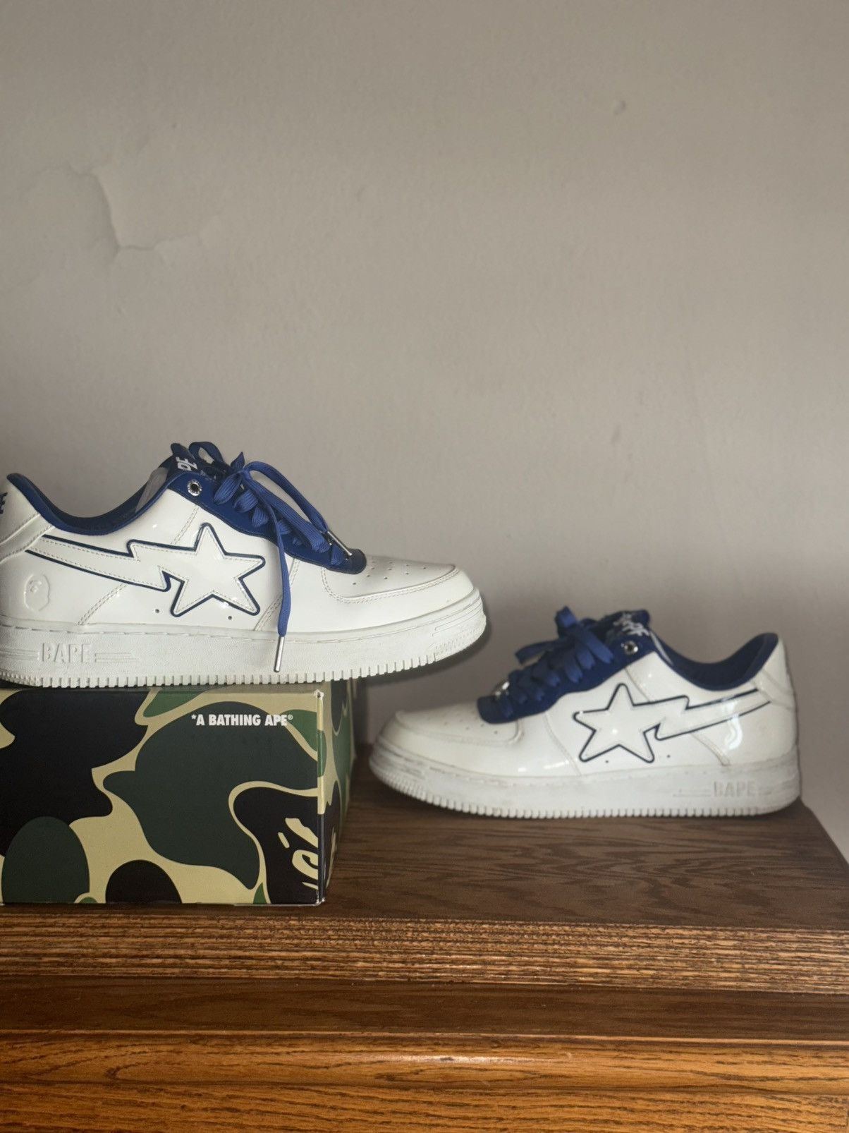 Bape Bapesta #8 M1 'White Navy' Size US 11 / EU 44 - 3 Thumbnail