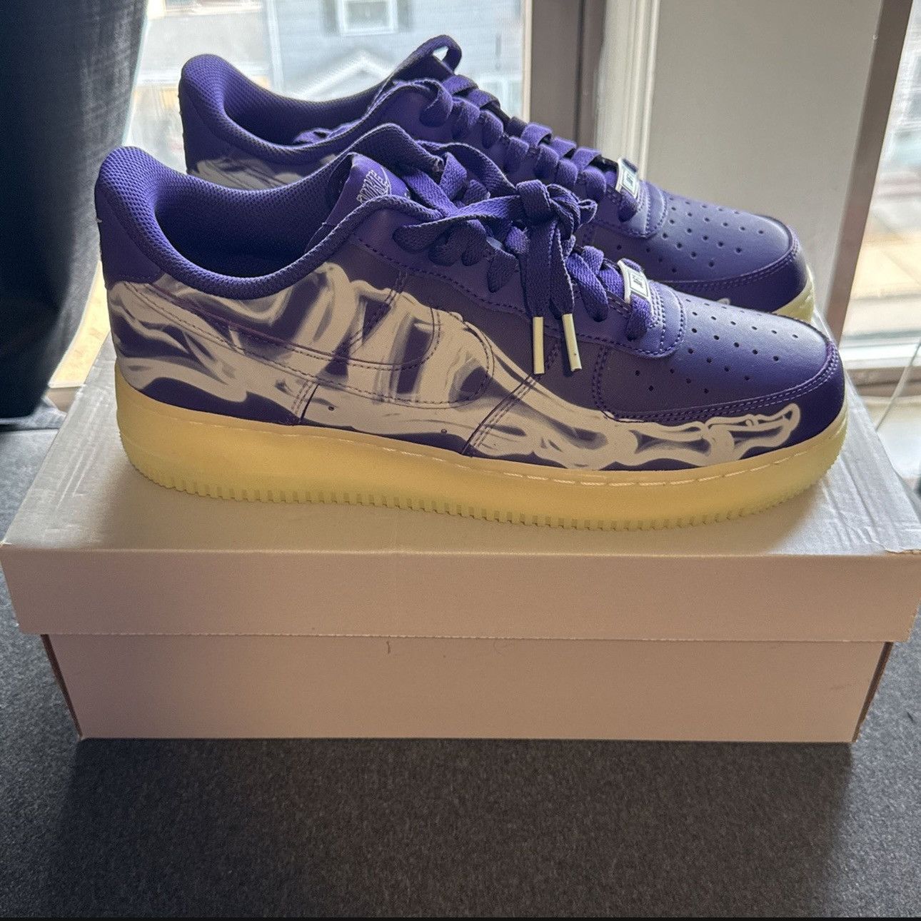 Nike Nike Air Force 1 Low Purple Skeleton Size US 9.5 / EU 42-43 - 2 Thumbnail