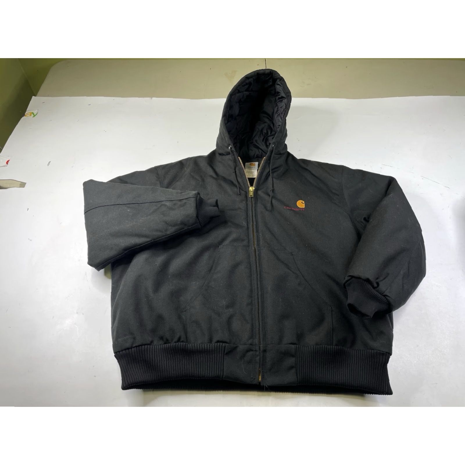 Carhartt VINTAGE Carhartt Jacket Men 3XL Black Hooded USA Bomber Jacket insulating Lined Pockets Union Made Canvas Nylon Zip Short Sized Regular Size US XXL / EU 58 / 5 - 2 Thumbnail