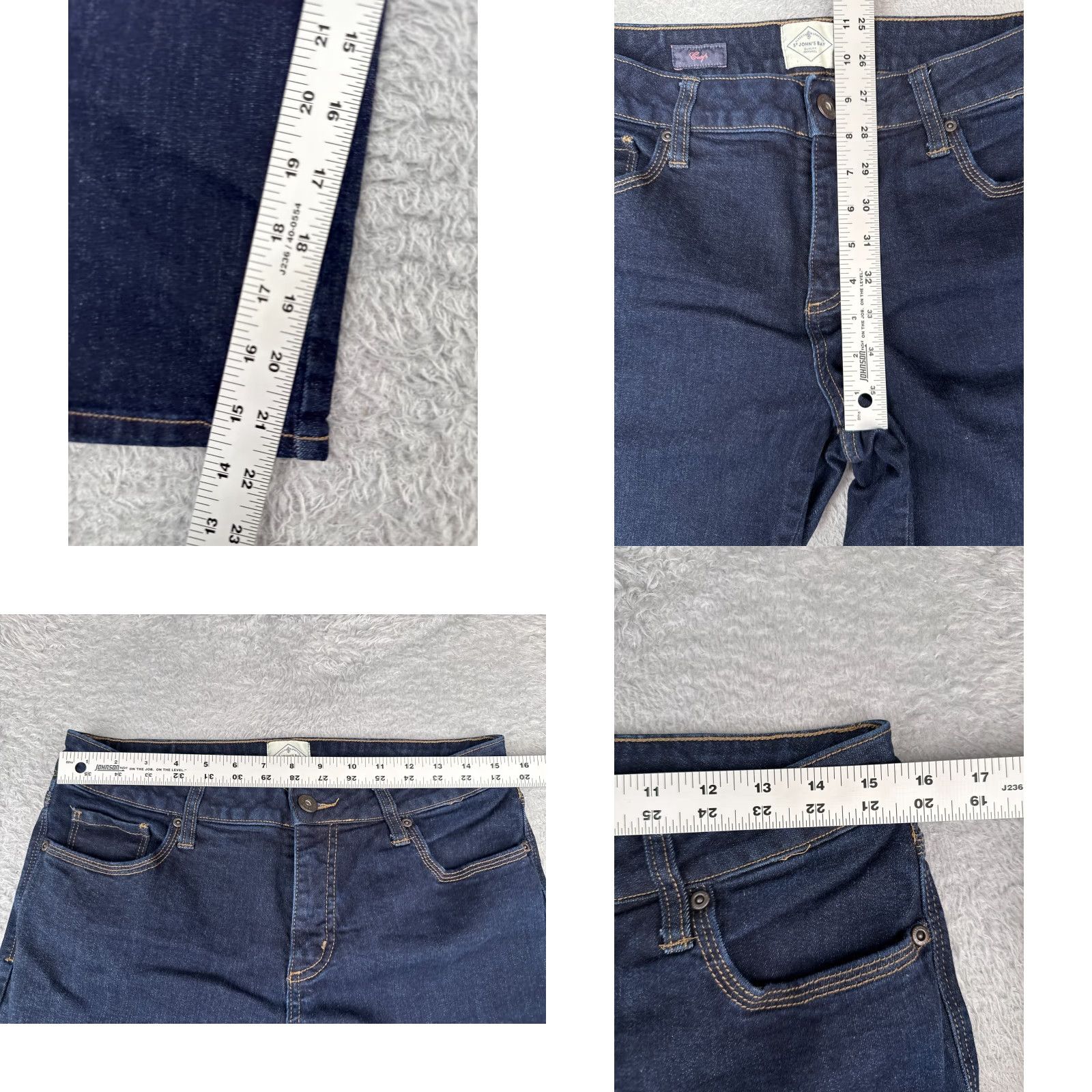 Vintage St. John's Bay Jeans Womens 10 Blue Denim Capri Dark Wash Mid 32x22 Size 32" / US 10 / IT 46 - 8 Thumbnail