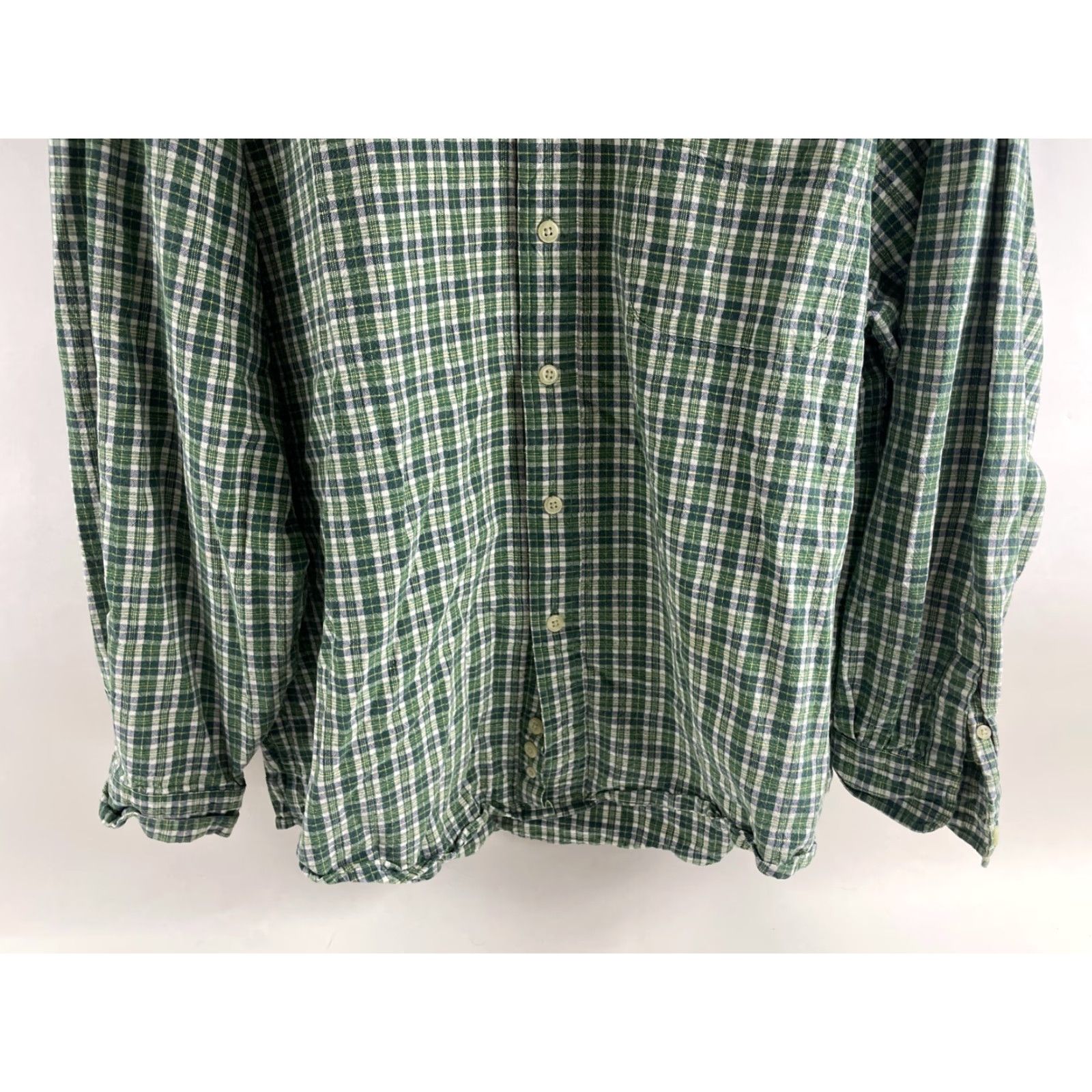 Eddie Bauer Eddie Bauer Shirt Men's Large Blue Green White Plaid Button Down Button-Up Long Sleeve Ox, Regular Fit, Cotton, Classic Theme, Mens Size US XL / EU 56 / 4 - 4 Thumbnail