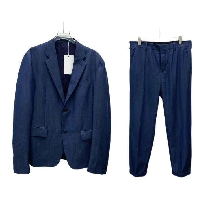 Prada Prada Blue Wool Suit Set Size US L / EU 52-54 / 3 - 1 Thumbnail
