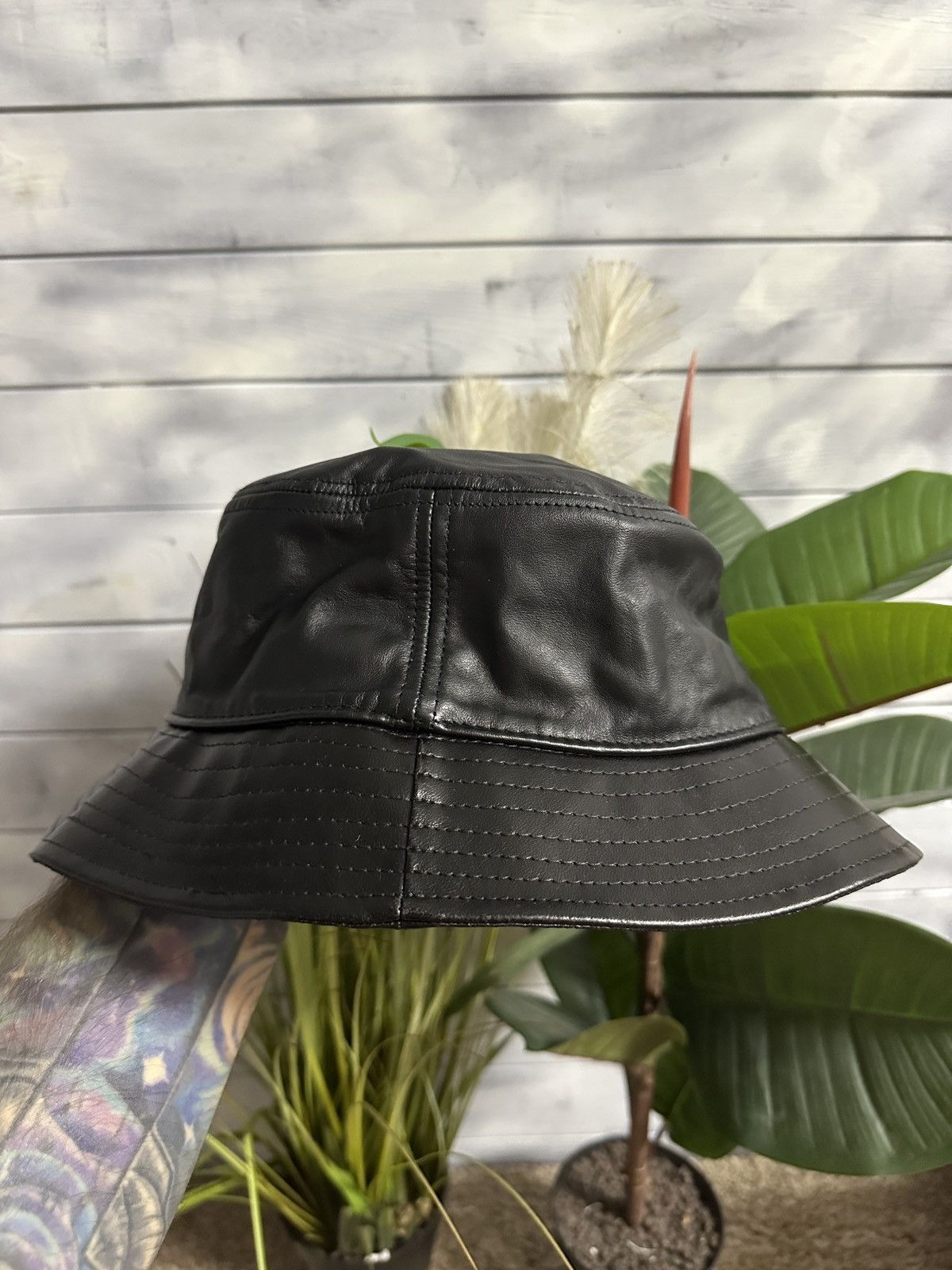 Other Rare Genuine Leather Hat Panama Made in USA Y2K Avant-Garde Size ONE SIZE - 2 Thumbnail