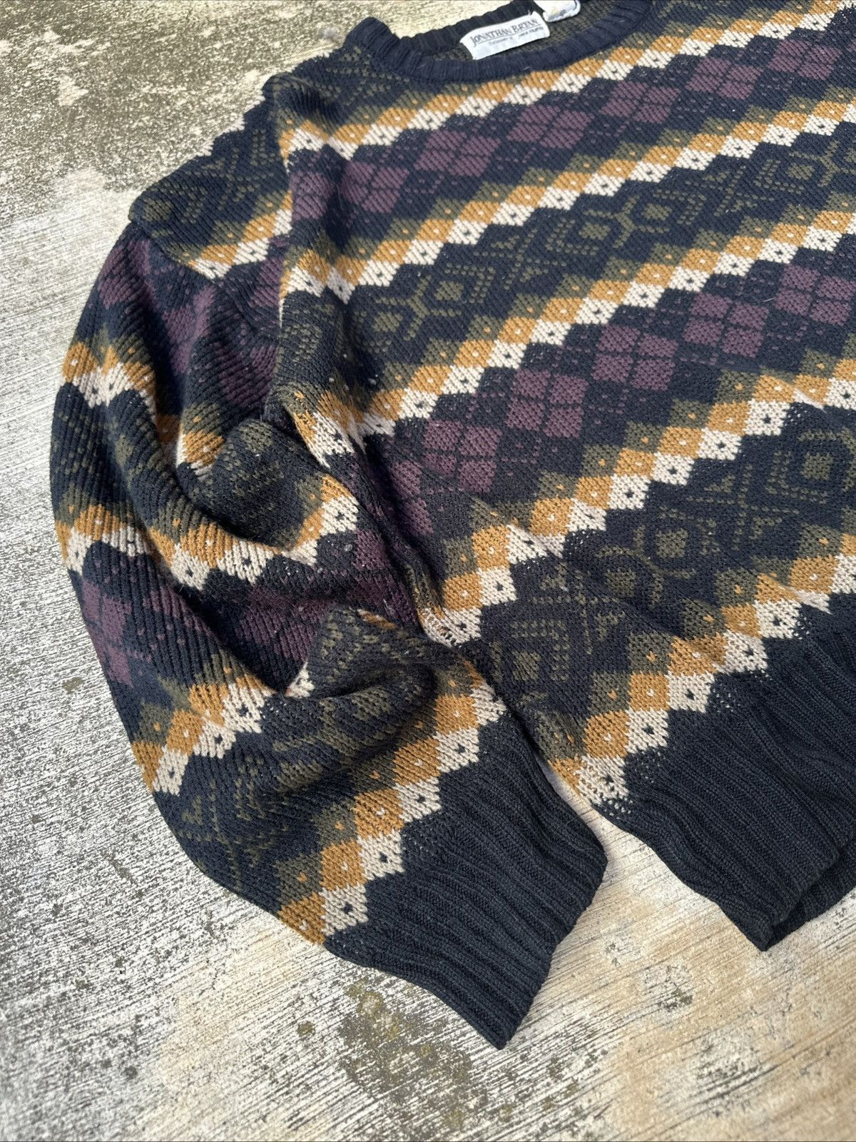 Other Vintage 90s Checkered Jonathan Bryan Knitwear Sweater Xl Size US XL / EU 56 / 4 - 4 Thumbnail