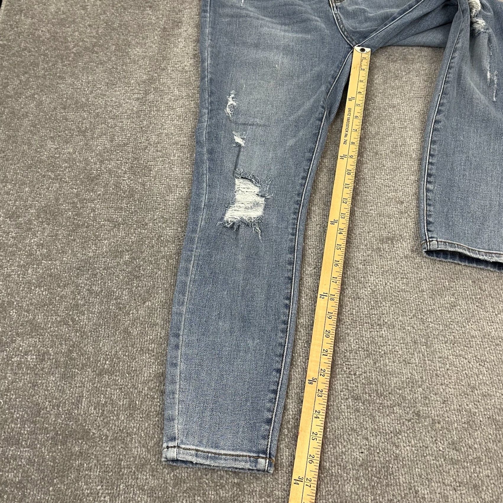 Denime JUDY BLUE Jeans Womens 13/31 Skinny Jeans Medium Blue Denim Distressed Classic 5-Pocket Womens Jeans Size 4XL / US 24-26 - 5 Thumbnail