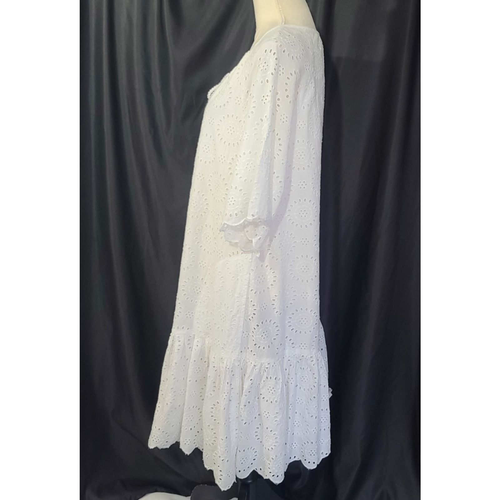 Other Ruby Yaya Womens Designer White Eyelet Aline Dress Medium Size M / US 6-8 / IT 42-44 - 3 Thumbnail