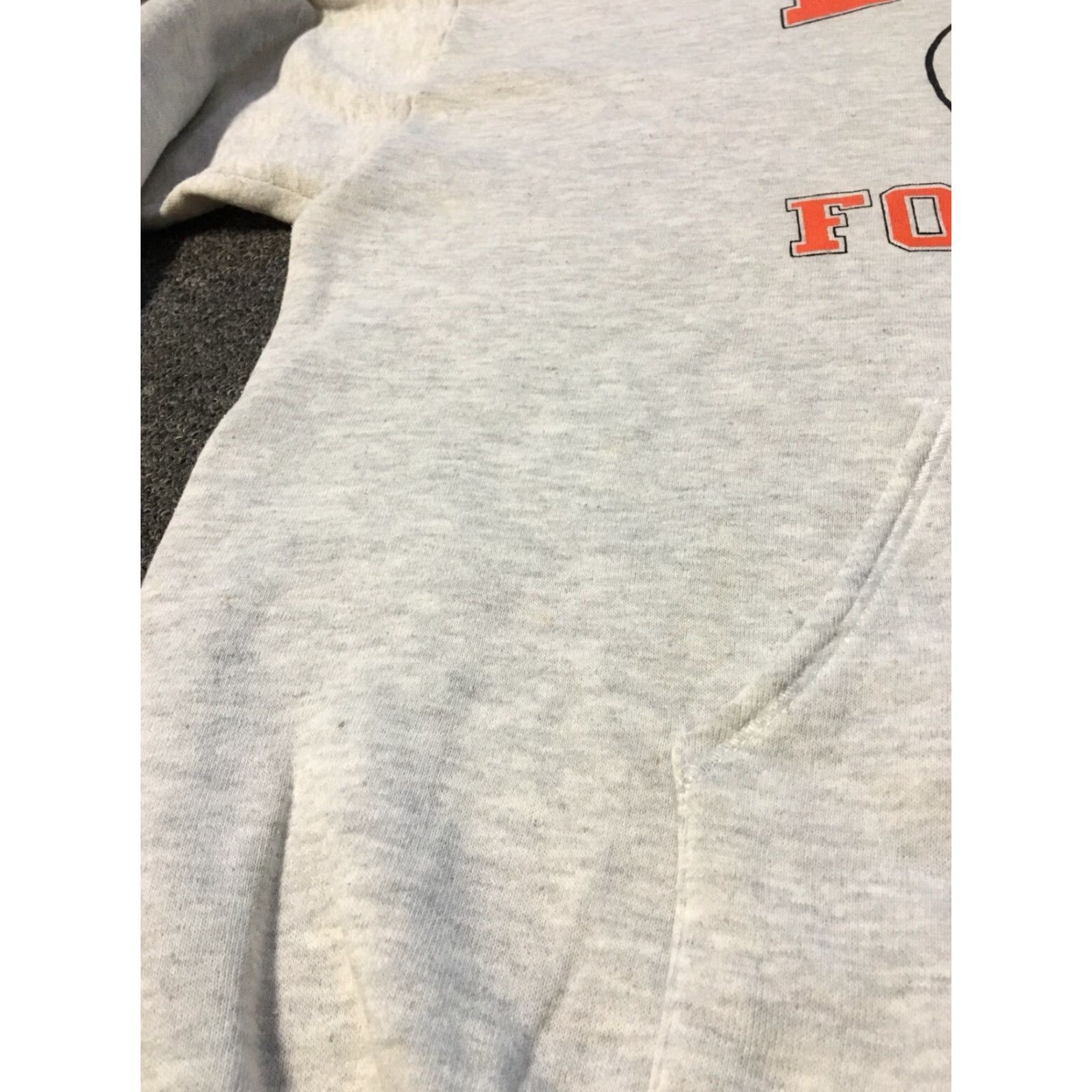 Jerzees VINTAGE 90s EYC Football Faded Hoodie XXL USA Falcons Grunge Track Sports School PE Hoodie Mens Gray Size US XXL / EU 58 / 5 - 4 Thumbnail