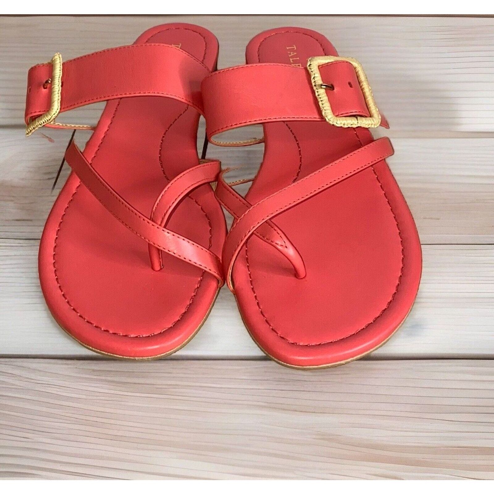 Robert Talbott NWOT Talbots Women’s CORAL Pink Leather Strappy Heel Sandals Size US 8 / IT 38 - 5 Thumbnail