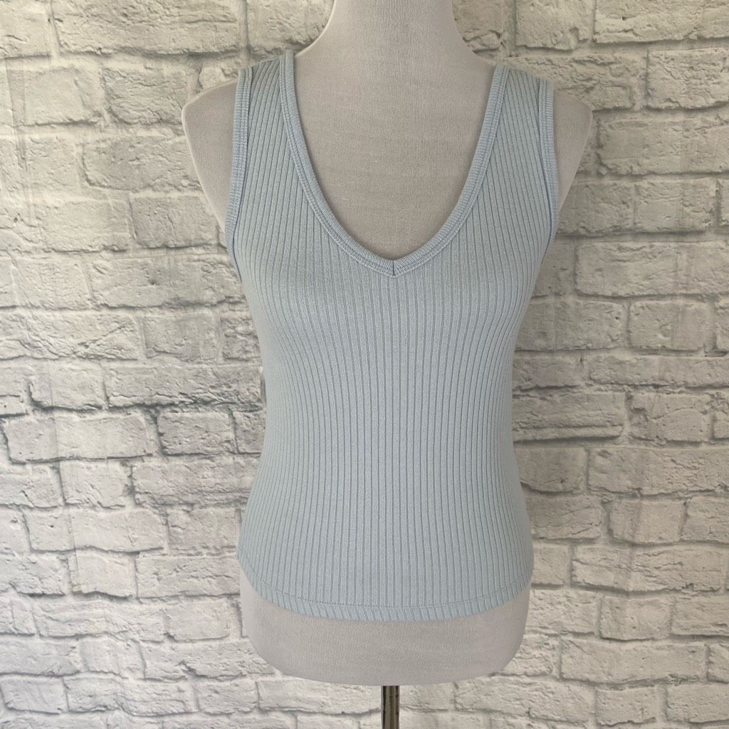 Old Navy Old navy women S cotton blend ribbed v-cut neck crop tank to Size S / US 4 / IT 40 - 1 Thumbnail