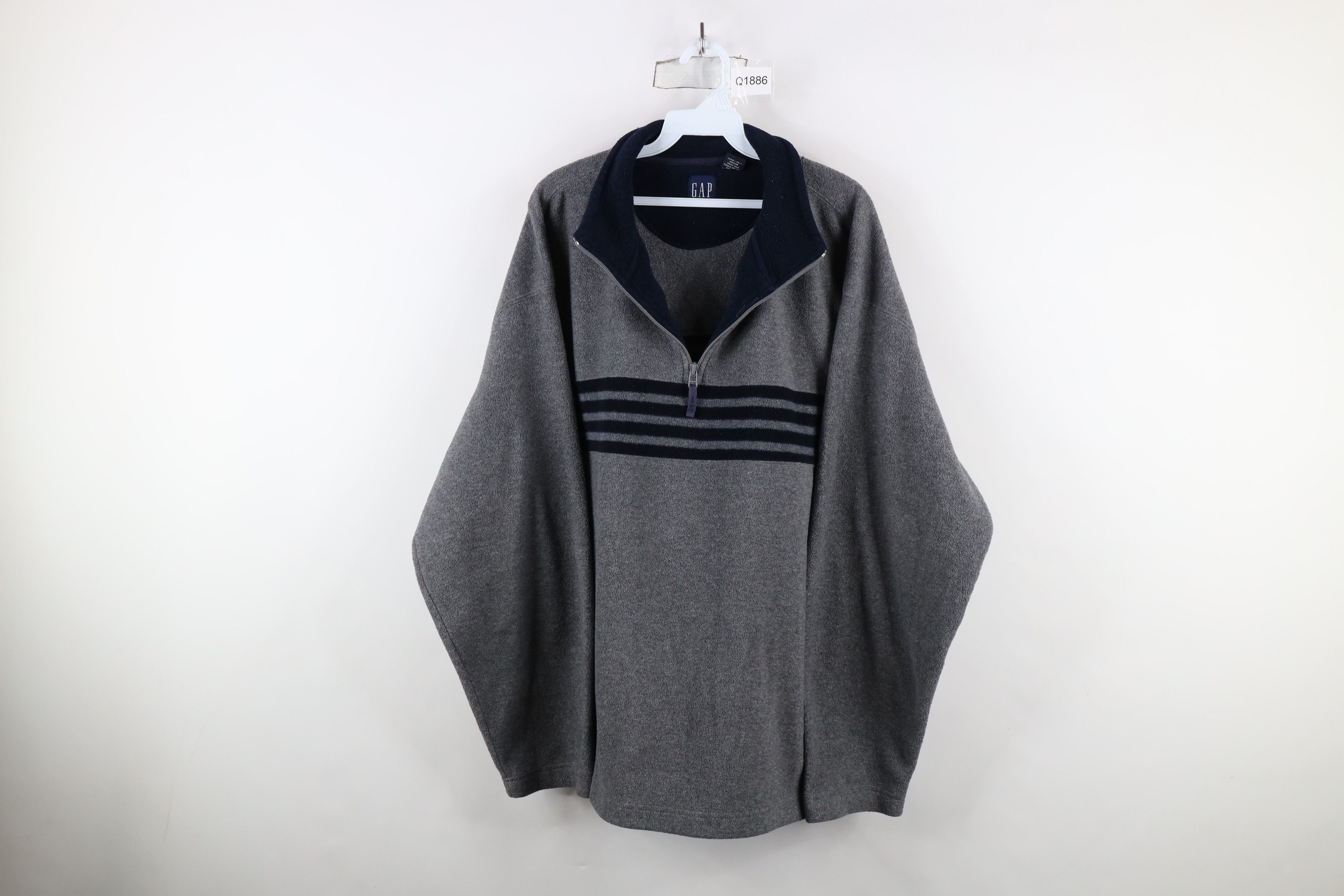 Gap Vintage 90s Gap Half Zip Fleece Pullover Sweater Gray Size US XL / EU 56 / 4 - 1 Thumbnail