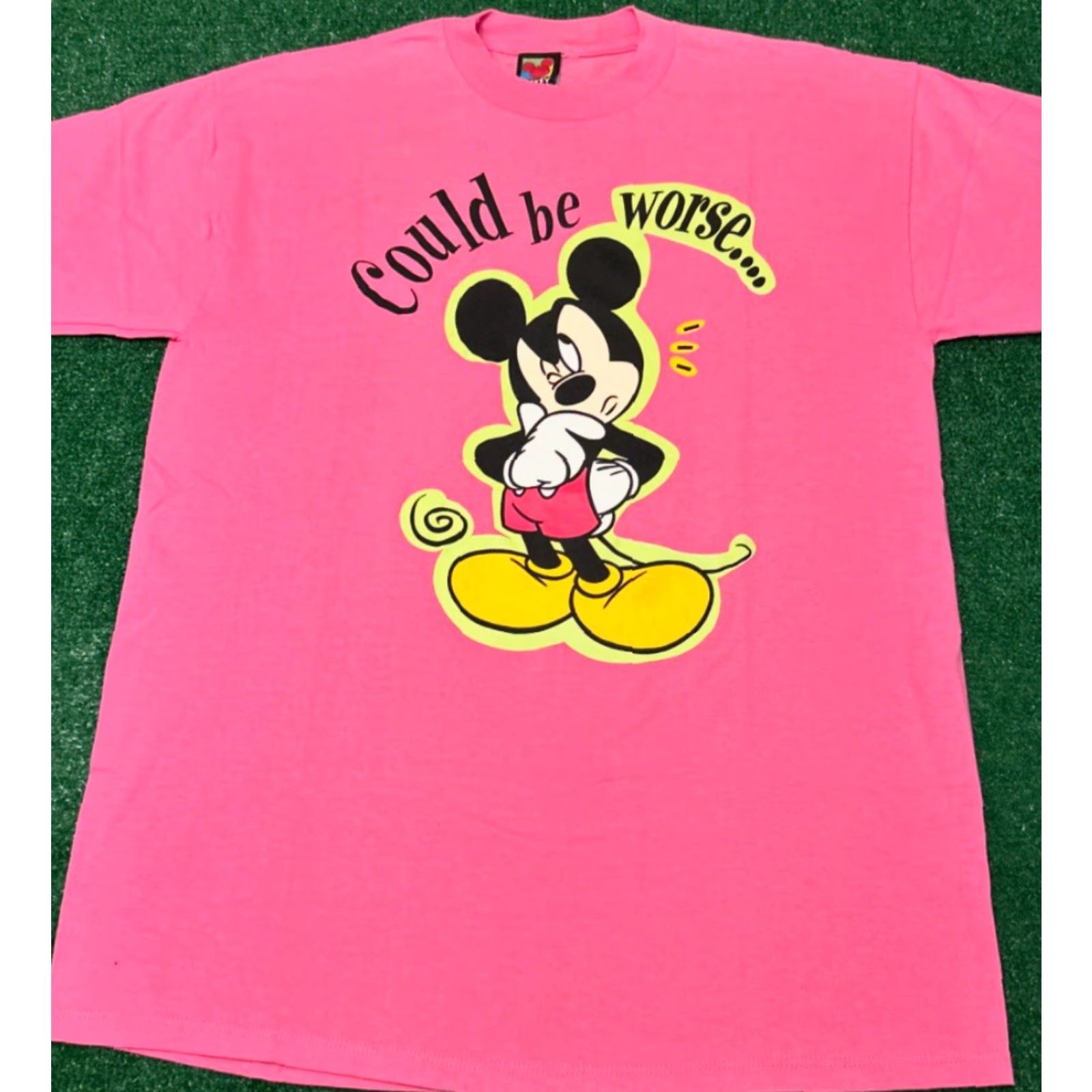 Disney VINTAGE Disney Mickey Mouse Cartoon VTG Shirt Mens Large L Pink 1990s 90s USA Hip Hop Cartoon Size US L / EU 52-54 / 3 - 3 Thumbnail