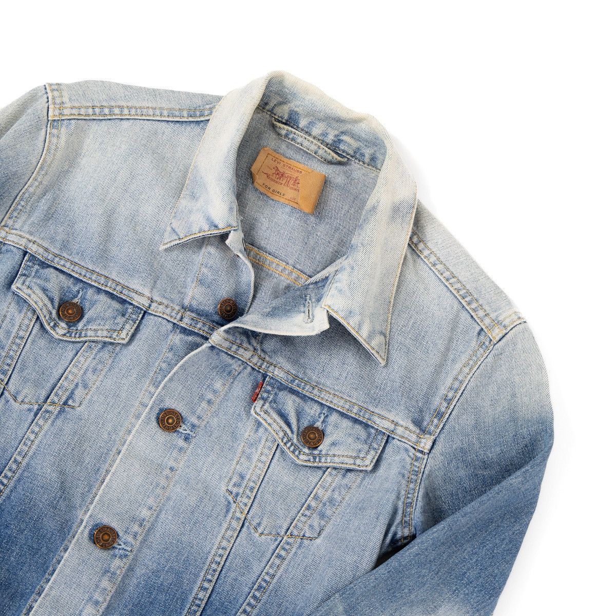 Levi's Levis Womens Denim Jacket Blue White Fade Trucker Button Up Size M / US 6-8 / IT 42-44 - 5 Thumbnail